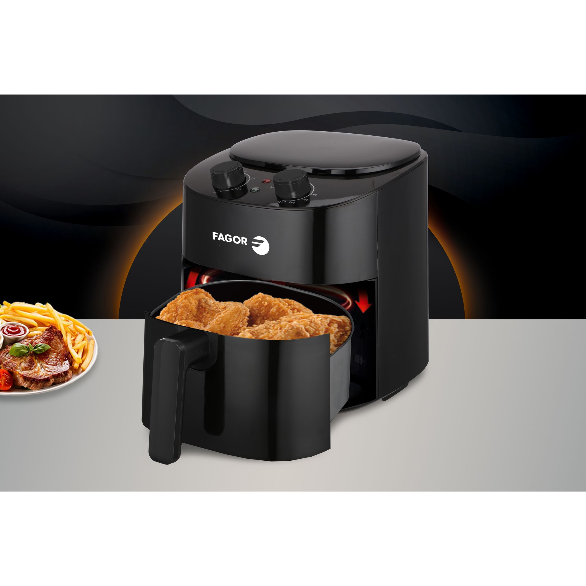 Voir la diapositive 2 : FAGOR Friteuse électrique FG43LMEC - Noir