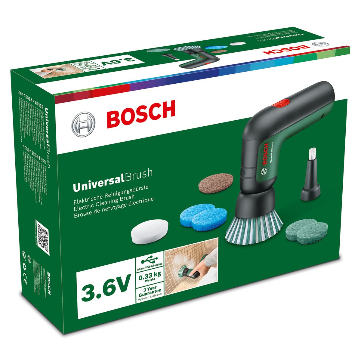 BOSCH Brosse de nettoyage électrique sans fil 06033E0000 - Vert