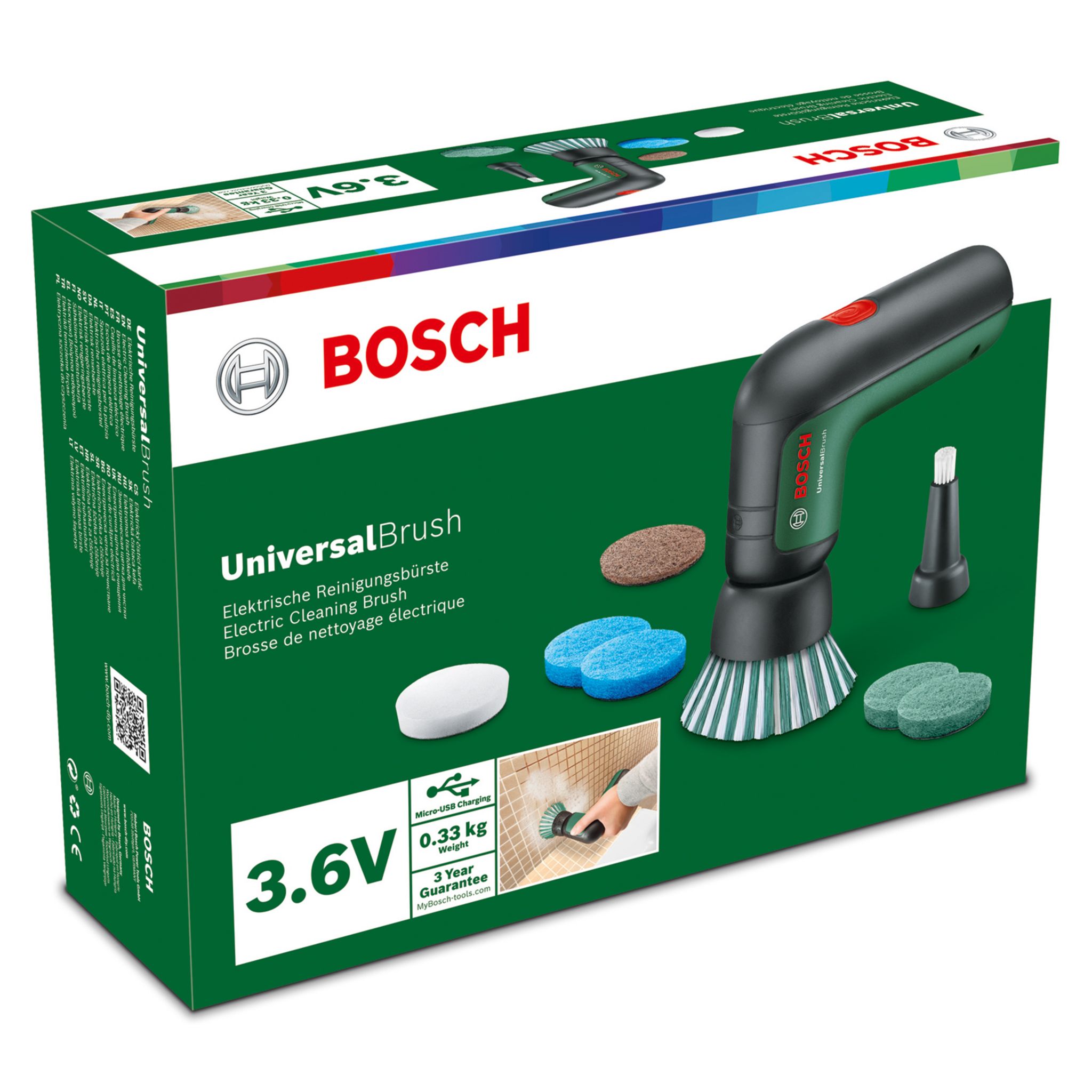 Voir la diapositive 3 : BOSCH Brosse de nettoyage électrique sans fil 06033E0000 - Vert