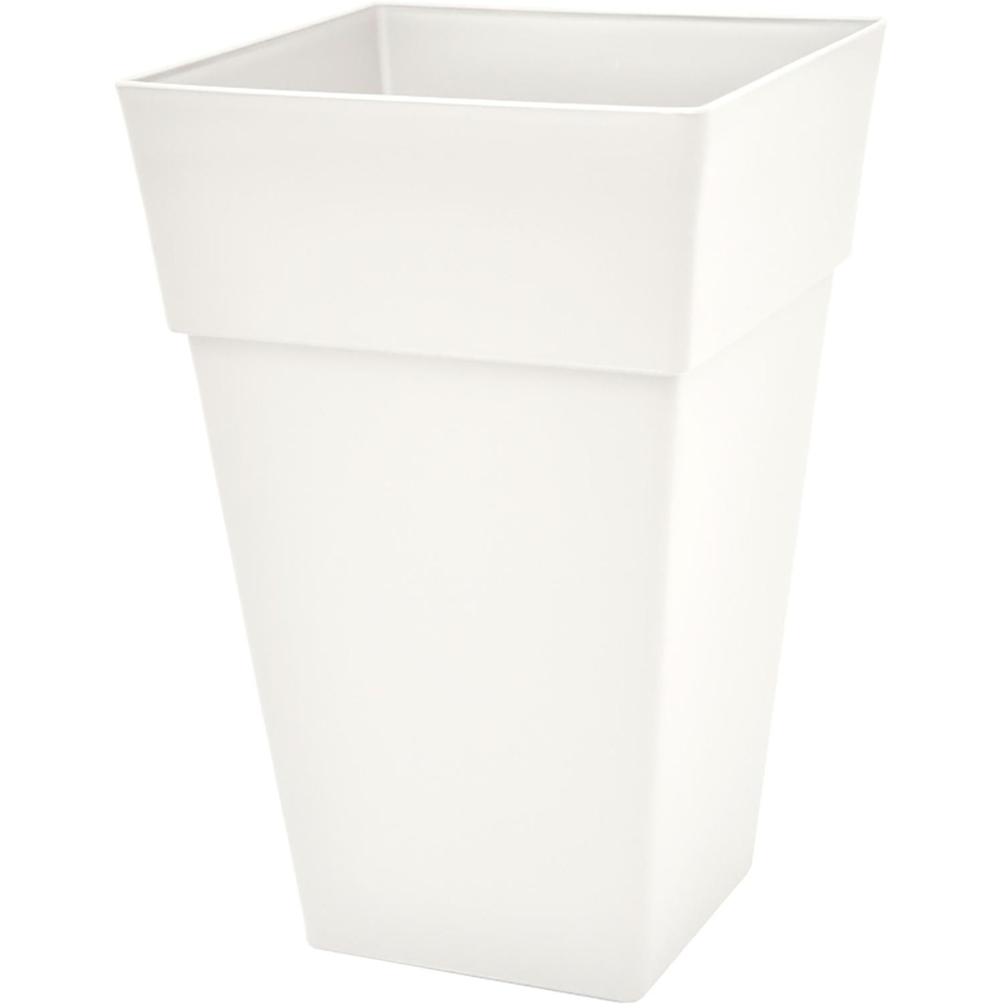 GARDENSTAR Pot Iqfal carré h63/l40 cm blanc crème