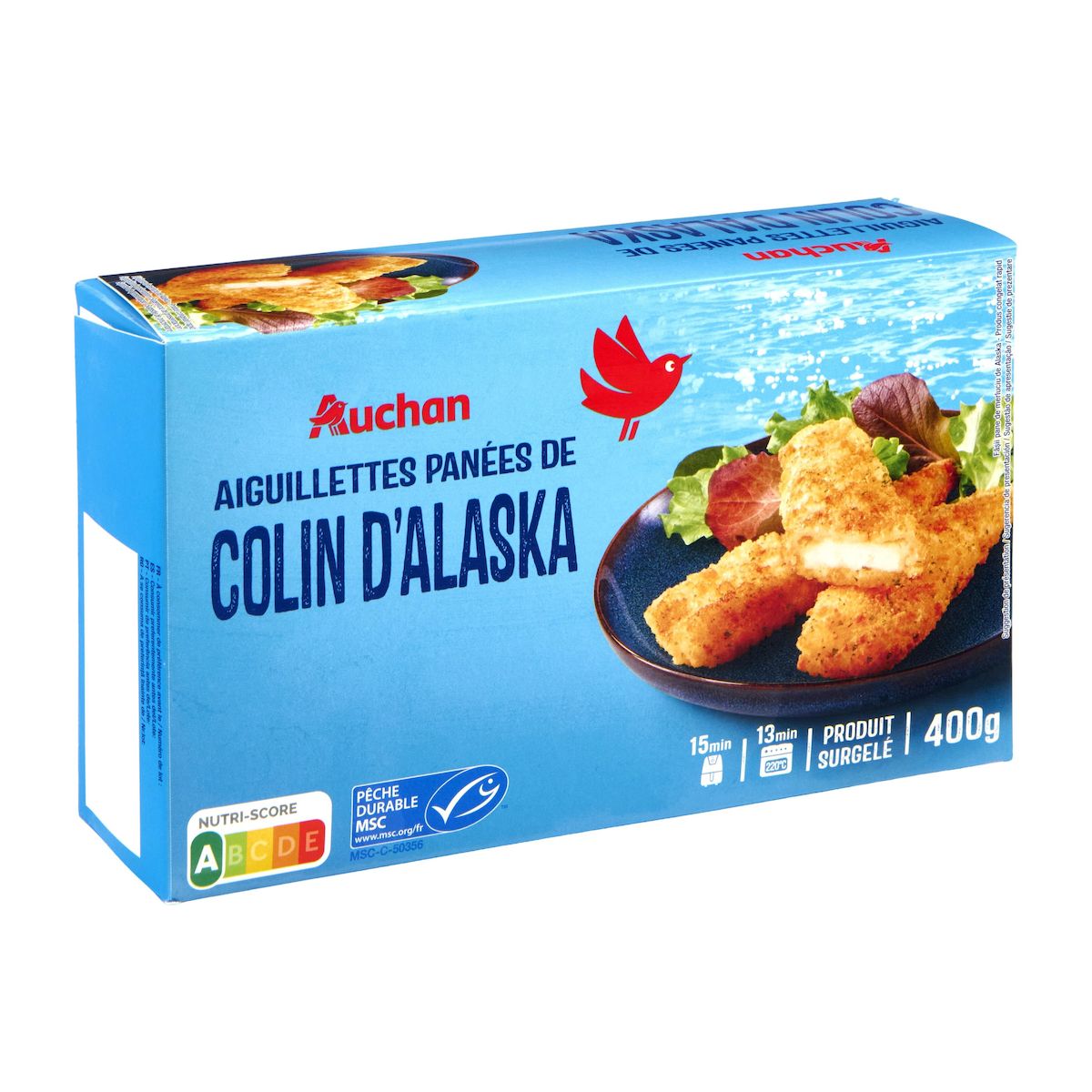 AUCHAN Aiguillettes panées de colin d'Alaska 400g