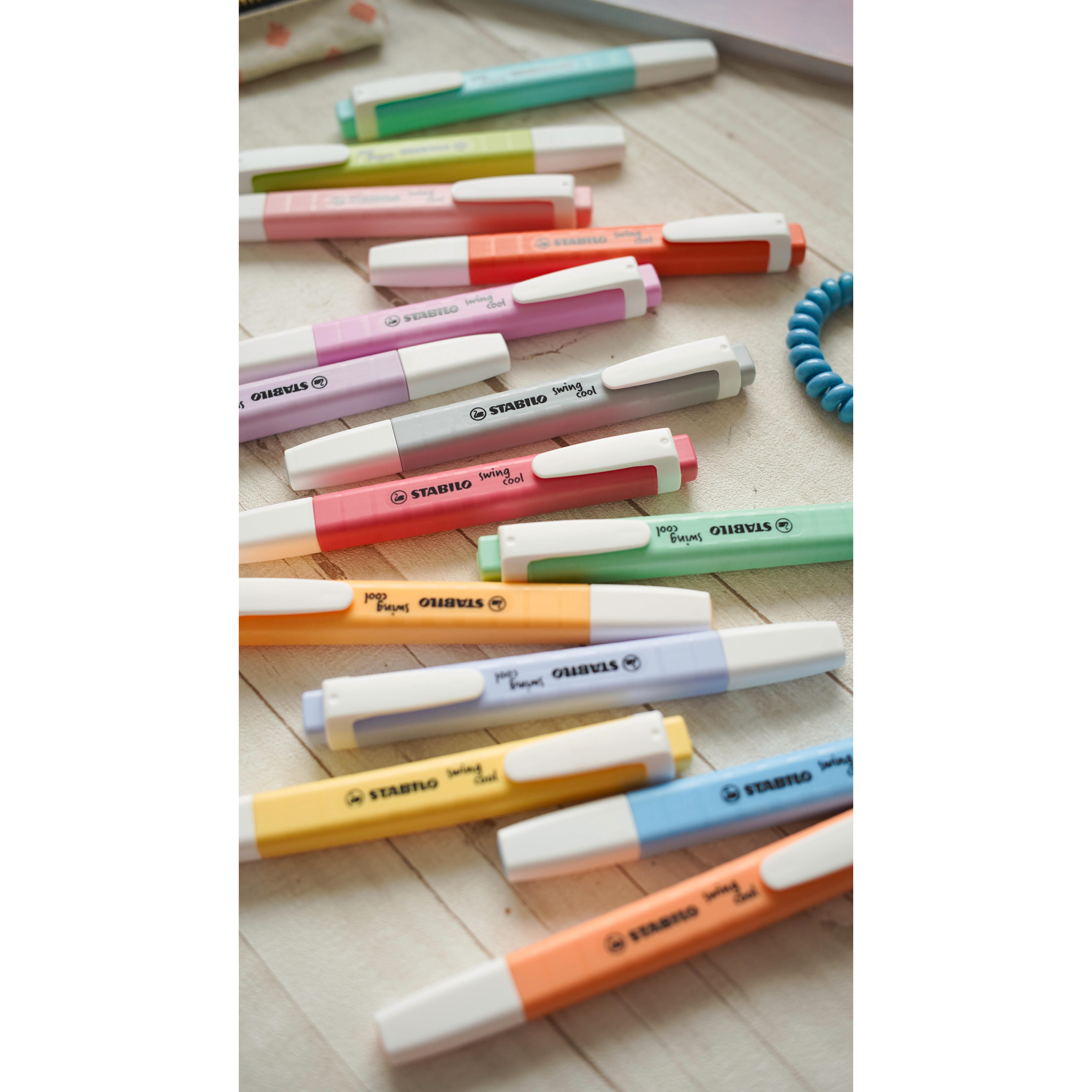 Voir la diapositive 3 : STABILO Surligneurs x9 Swing Cool Pastel + 12 Stickers message