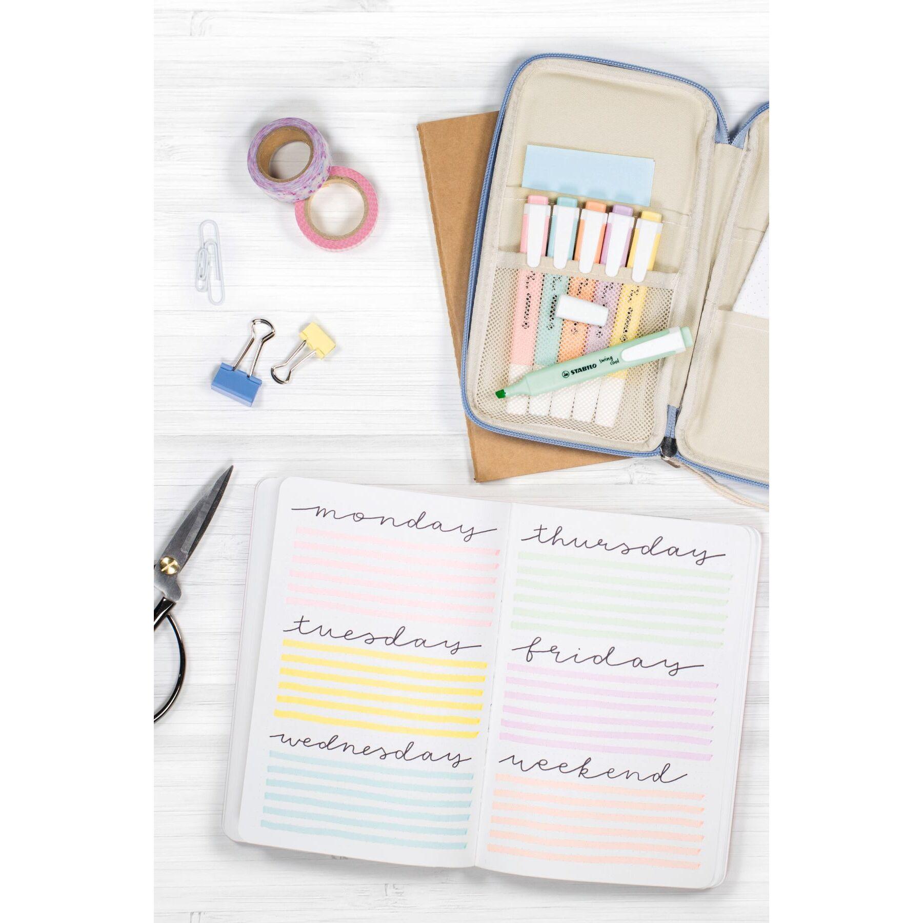 Voir la diapositive 4 : STABILO Surligneurs x9 Swing Cool Pastel + 12 Stickers message