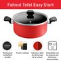 Voir la diapositive 2 : TEFAL Faitout 24 cm + Couvercle TFSI EASY START - Rouge