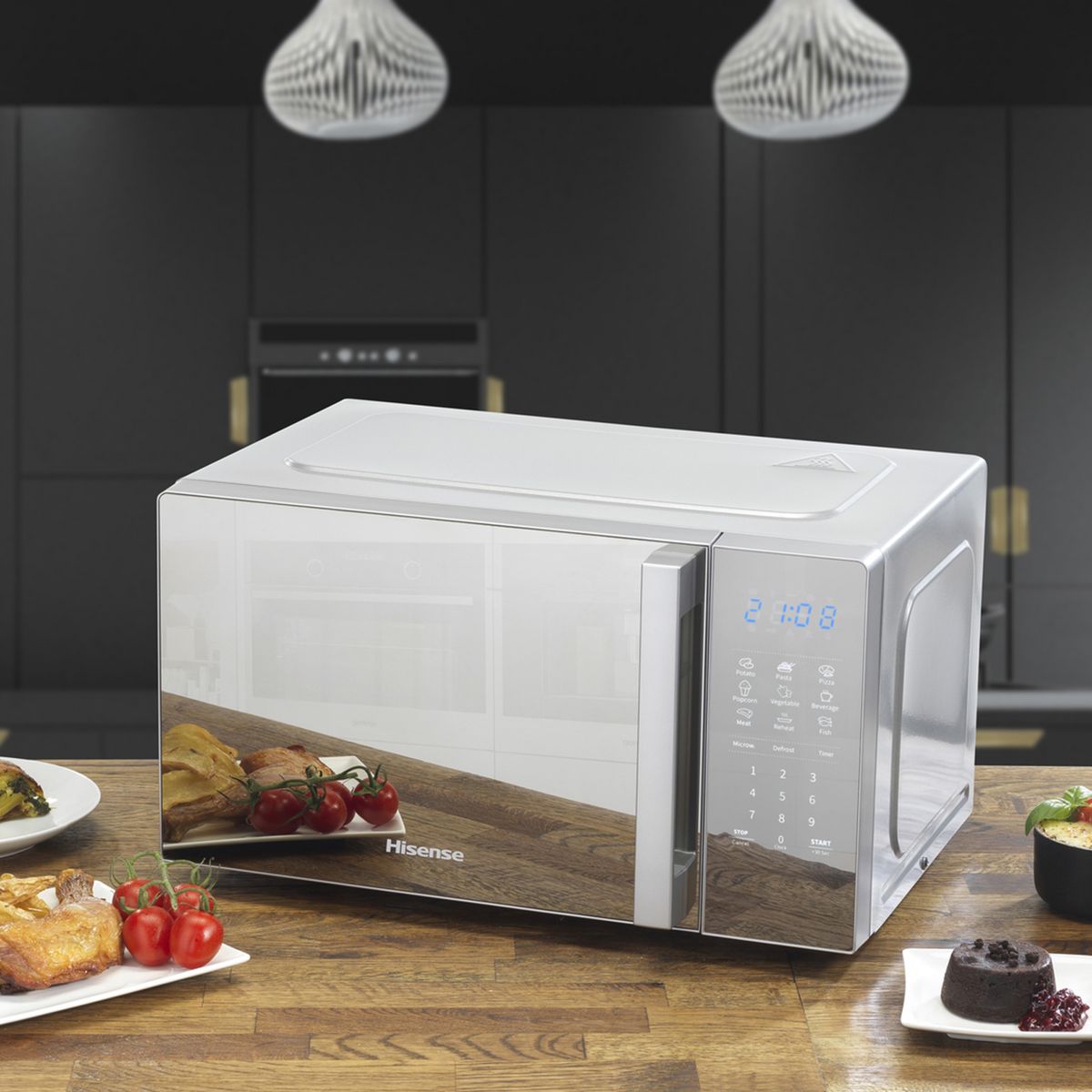 HISENSE Micro-ondes H20MOMSS4H, 700 W - Capacité 20 L - Silver