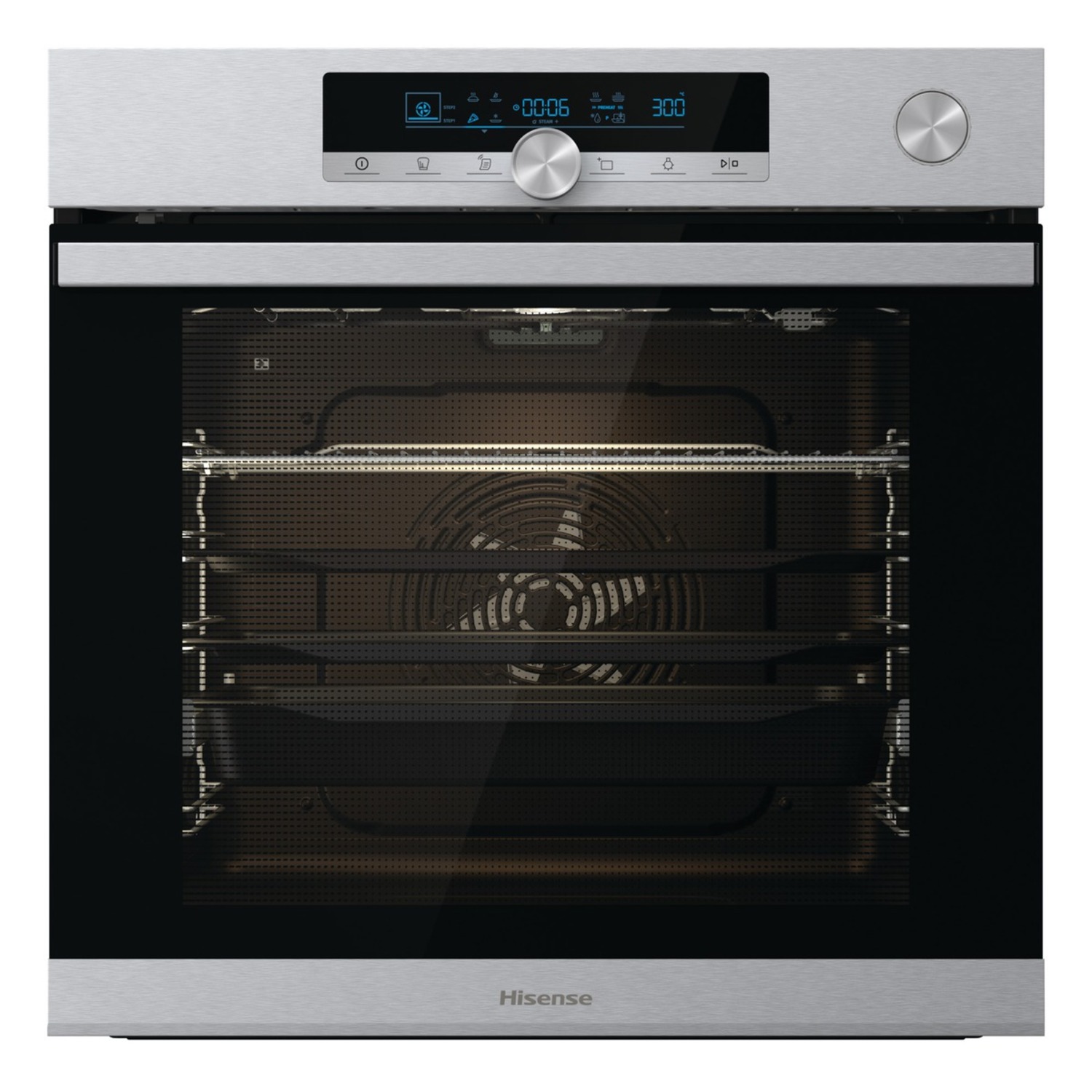 Voir la diapositive 2 : HISENSE Four encastrable BSA66333PX, 77 L, Multifonction, Chaleur tournante, Nettoyage Pyrolyse