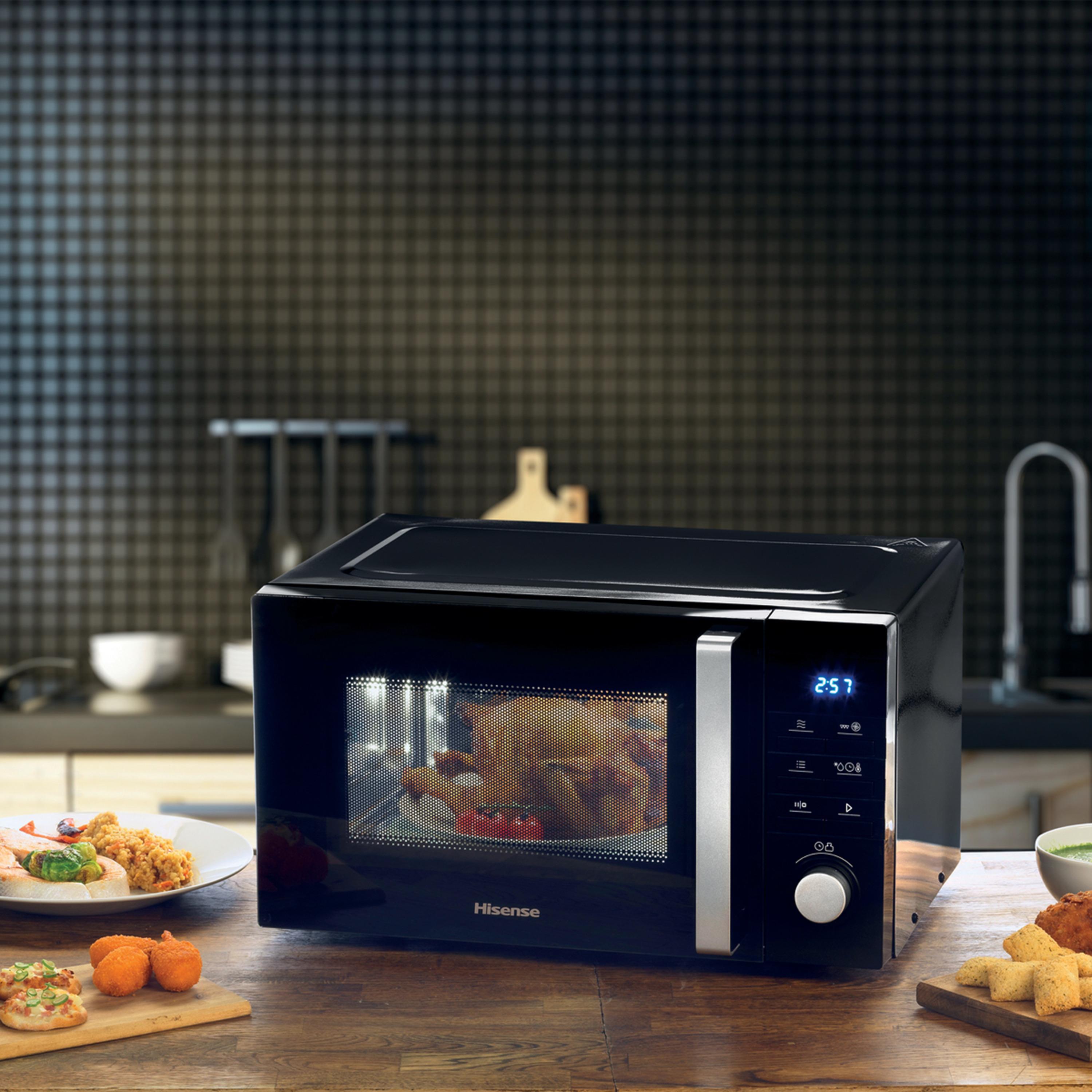 Voir la diapositive 12 : HISENSE Micro-ondes combiné multifonctions H25MOBS1HC, 900 W - Capacité 25 L - Bleu