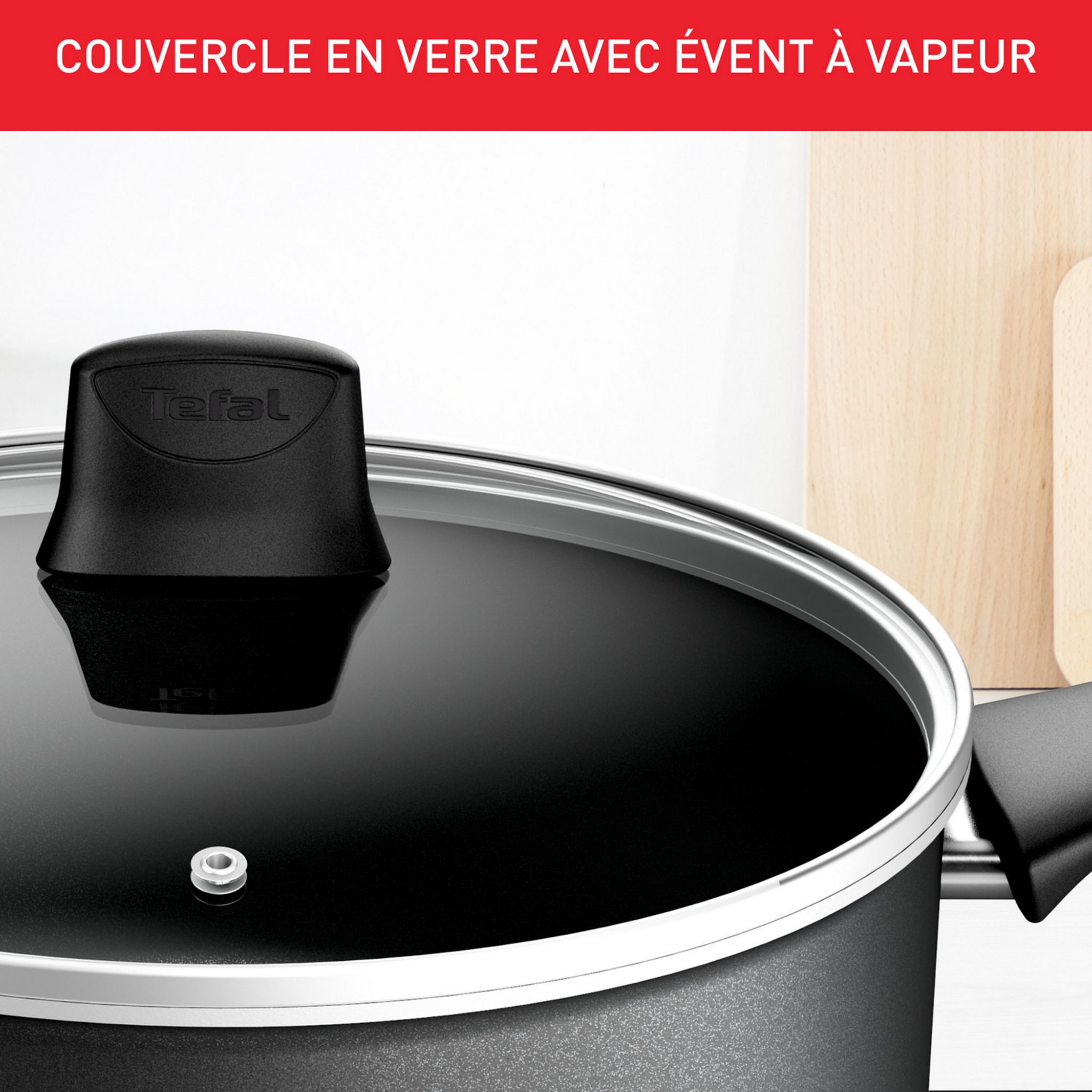 Voir la diapositive 6 : TEFAL Faitout aluminium tous feux dont induction 20 cm avec couvercle en verre FORCE