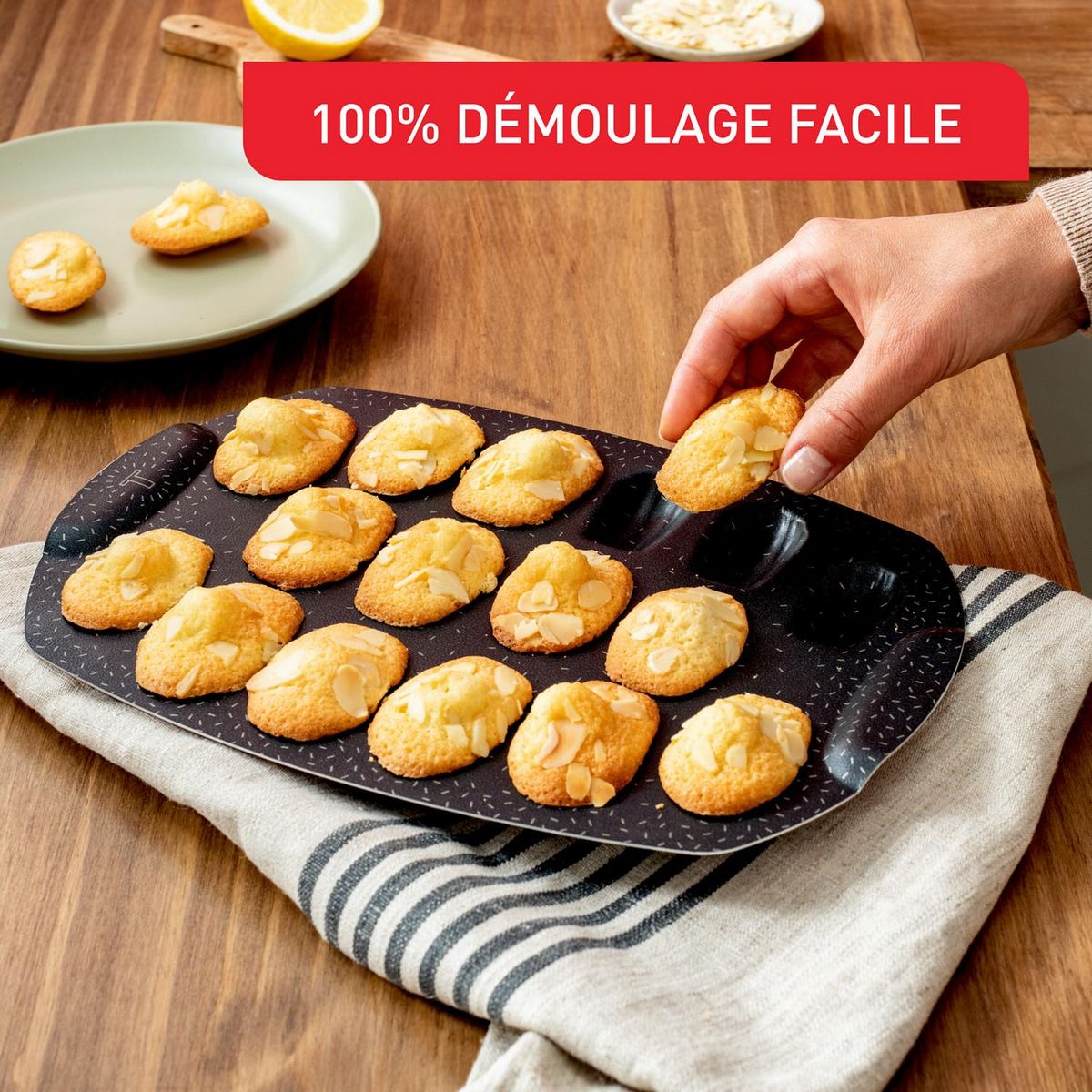 TEFAL Moule à mini madeleines aluminium recyclé PERFECTBAKE mini