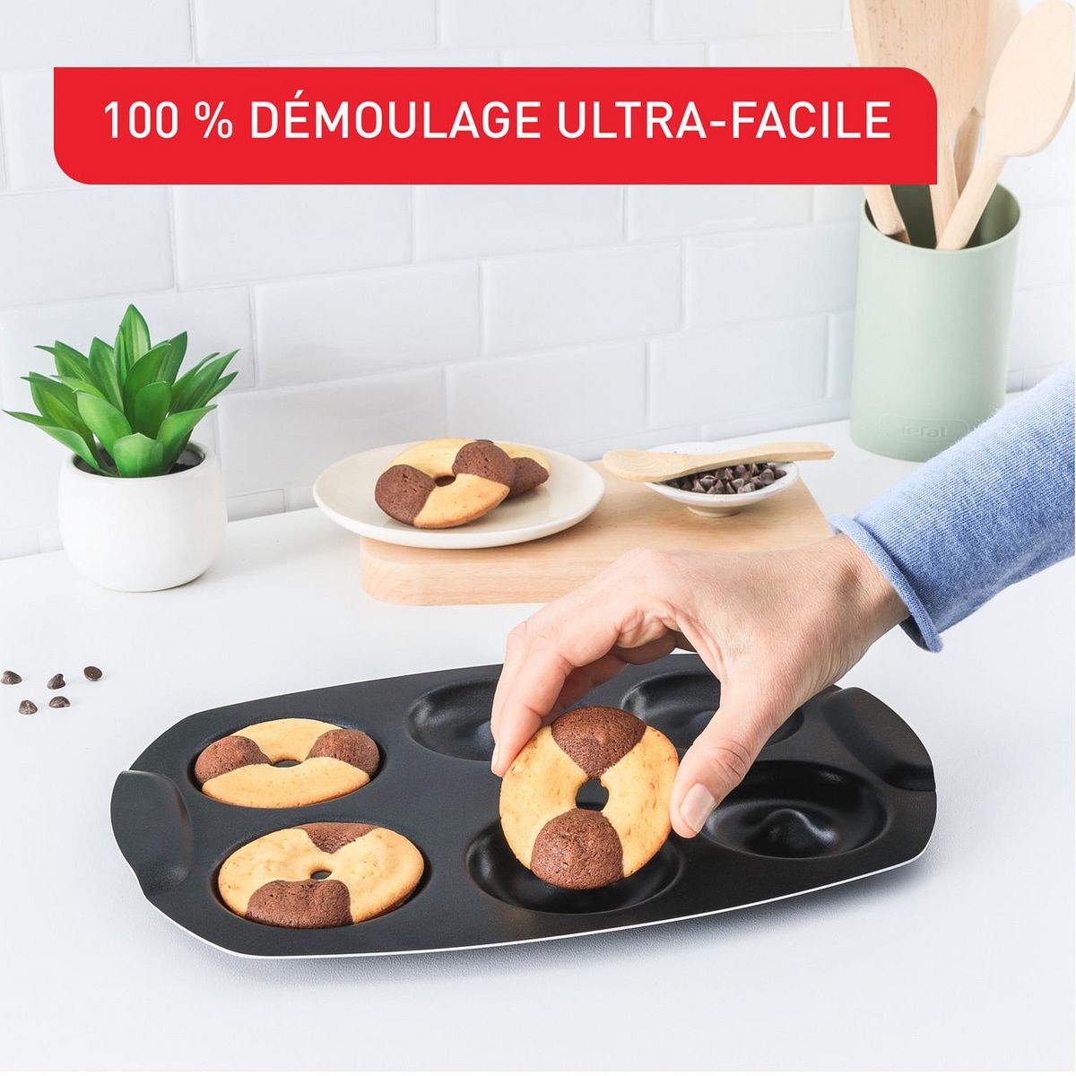TEFAL Moule à mini donuts aluminium recyclé mini kids Perfectbake