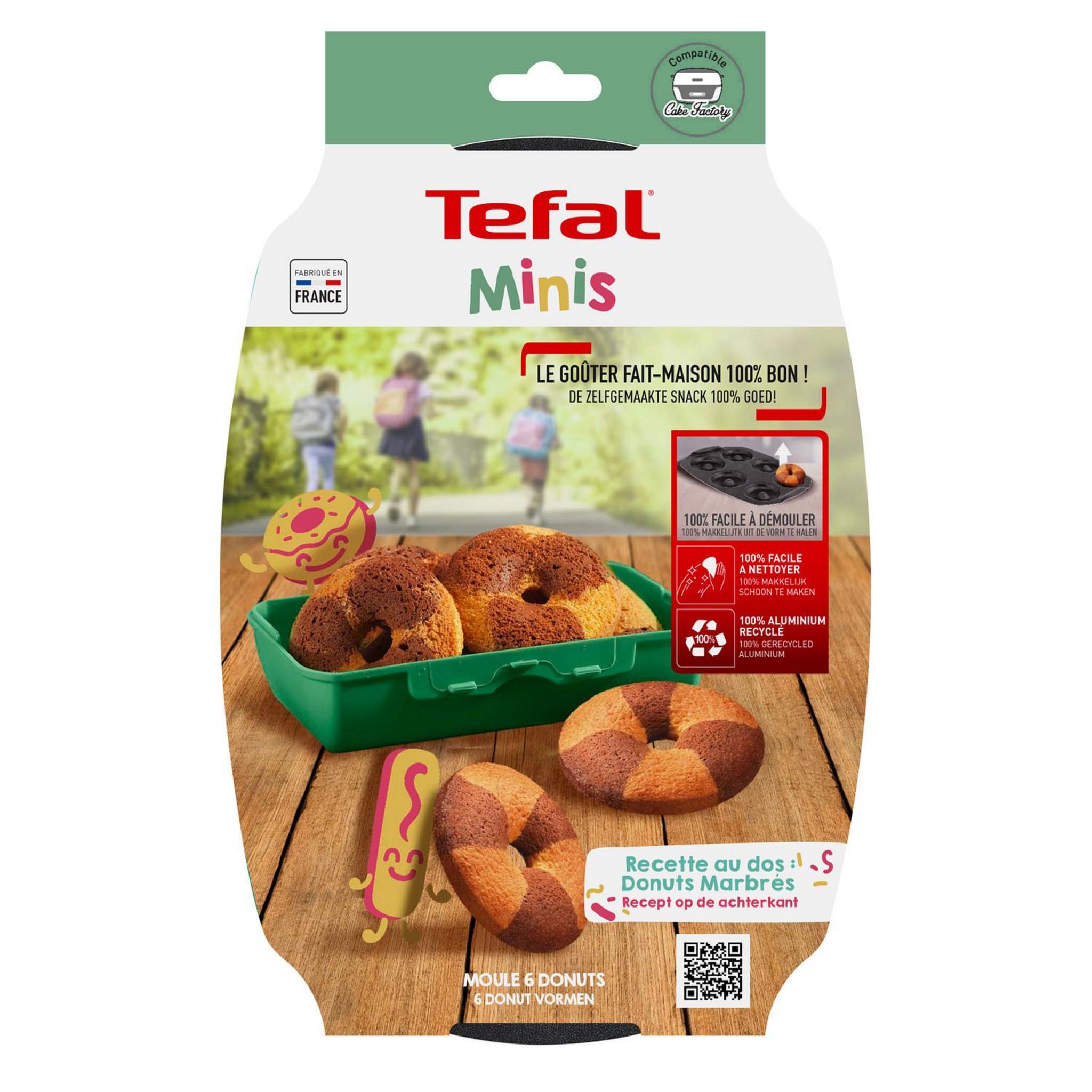 Voir la diapositive 7 : TEFAL Moule à mini donuts aluminium recyclé mini kids Perfectbake