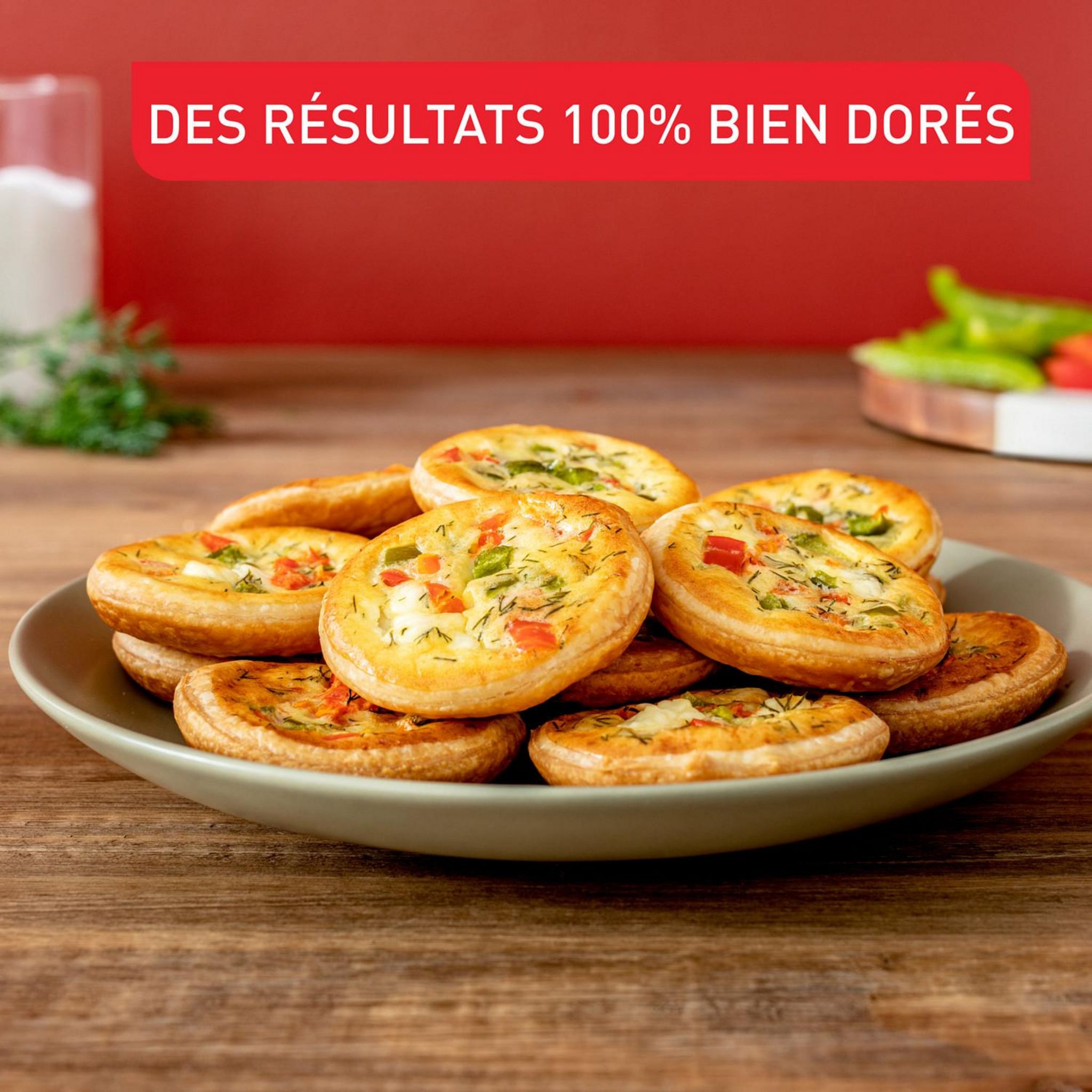 Voir la diapositive 2 : TEFAL Moule à mini quiches aluminium recyclé PERFECTBAKE mini
