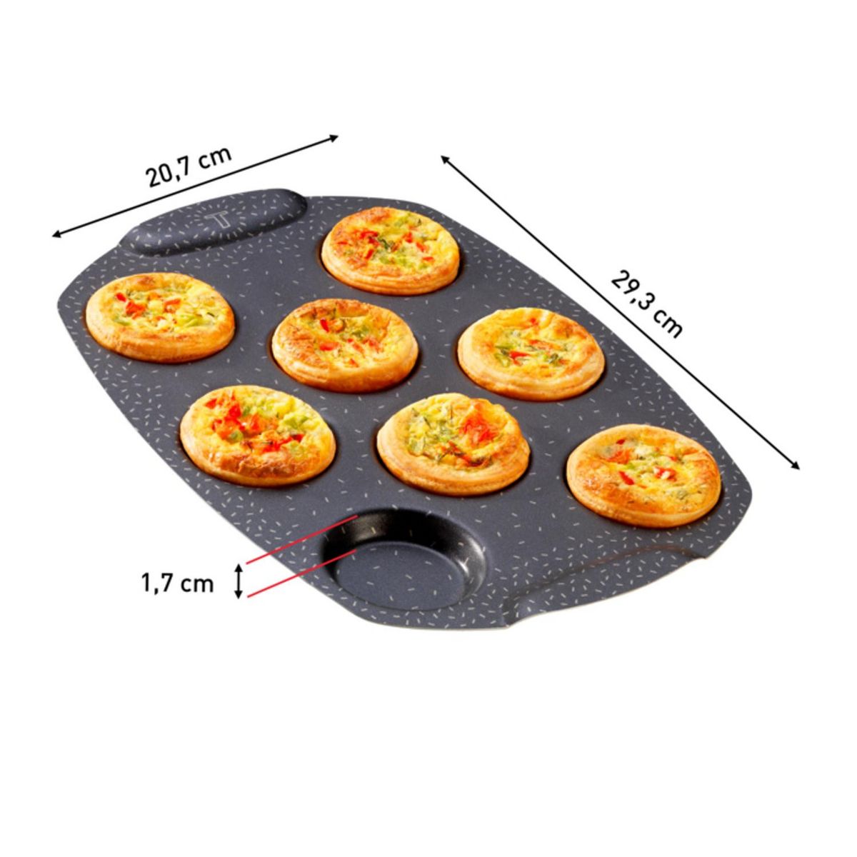 TEFAL Moule à mini quiches aluminium recyclé PERFECTBAKE mini