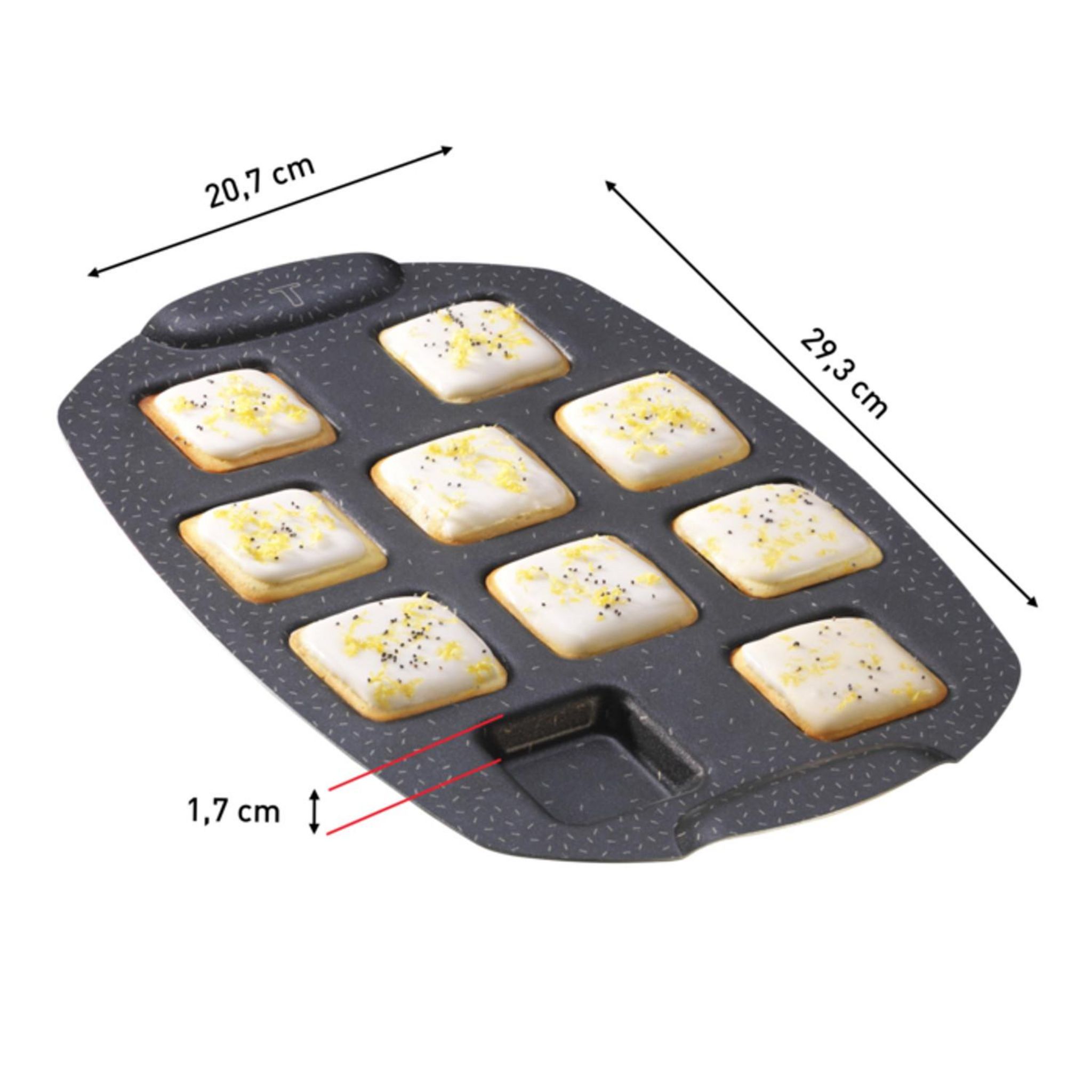 Voir la diapositive 7 : TEFAL Moule à mini carrés aluminium recyclé PERFECTBAKE mini