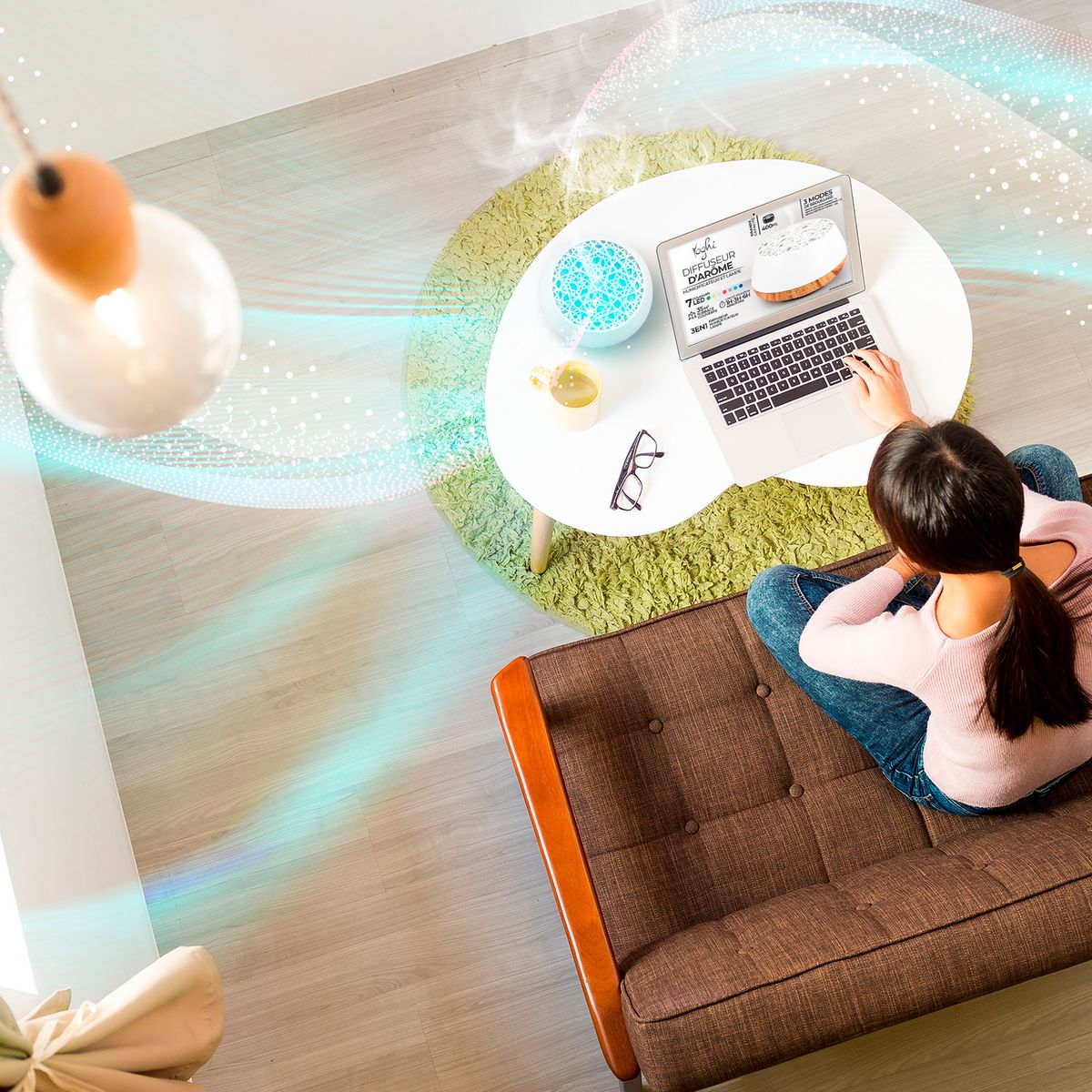 YOGHI Diffuseur d'arôme et humidificateur AROMI400 - Blanc