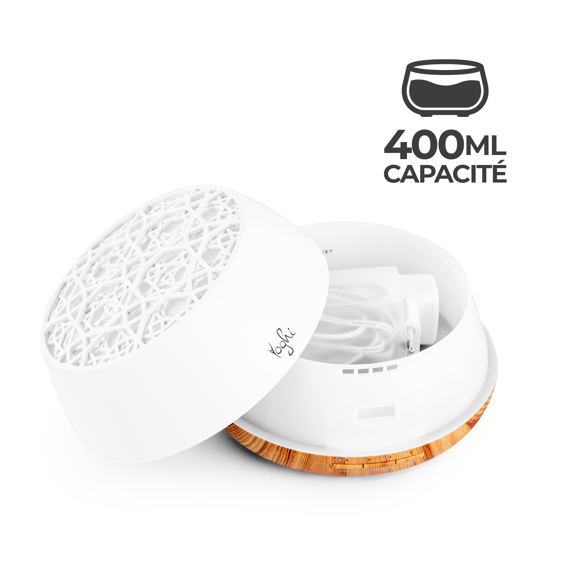 Voir la diapositive 9 : YOGHI Diffuseur d'arôme et humidificateur AROMI400 - Blanc