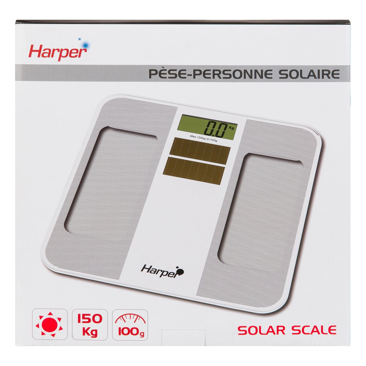 HARPER Pèse personne solaire SOLAR SCALE - Blanc