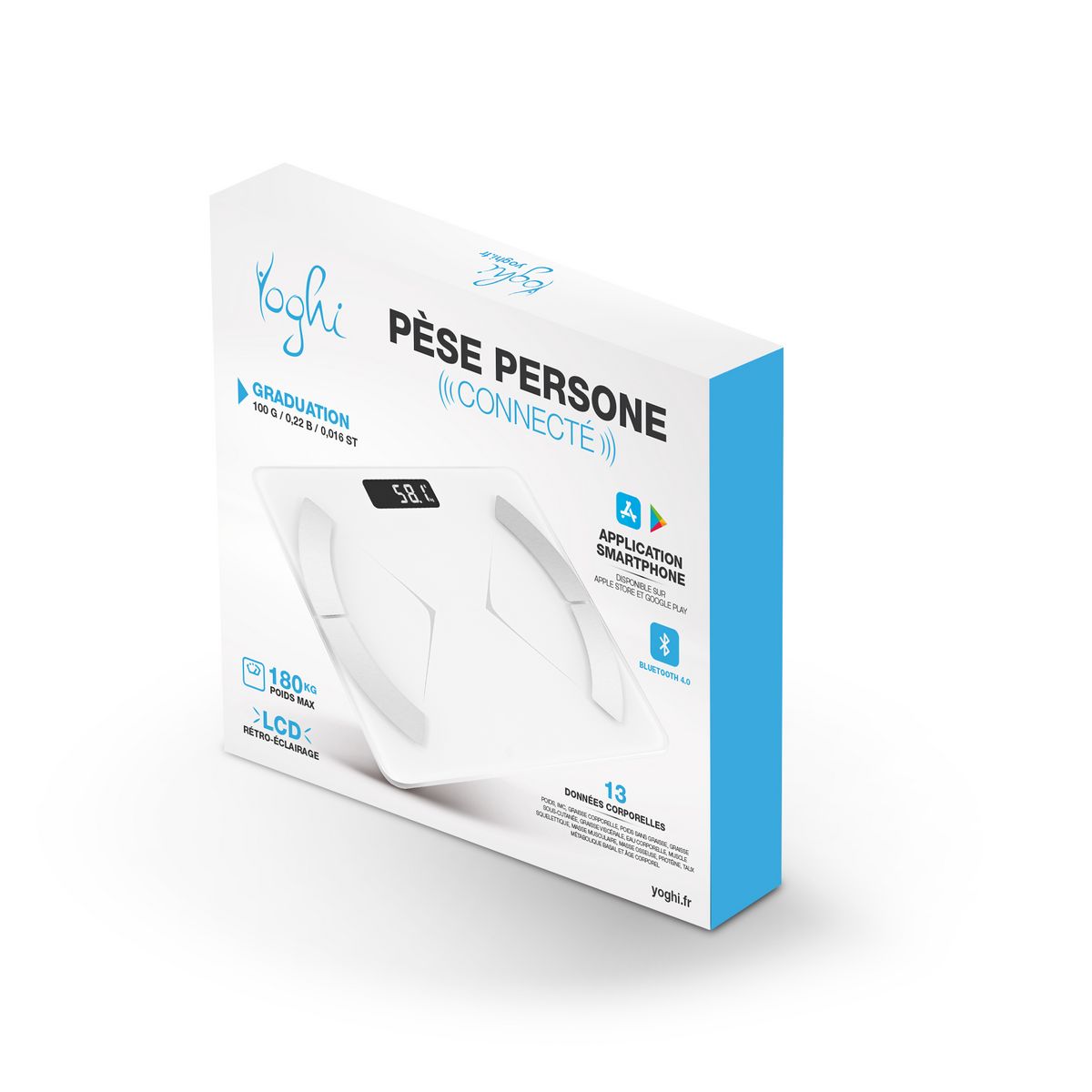 YOGHI Pèse personne impédancemètre connecté IFIT - Blanc