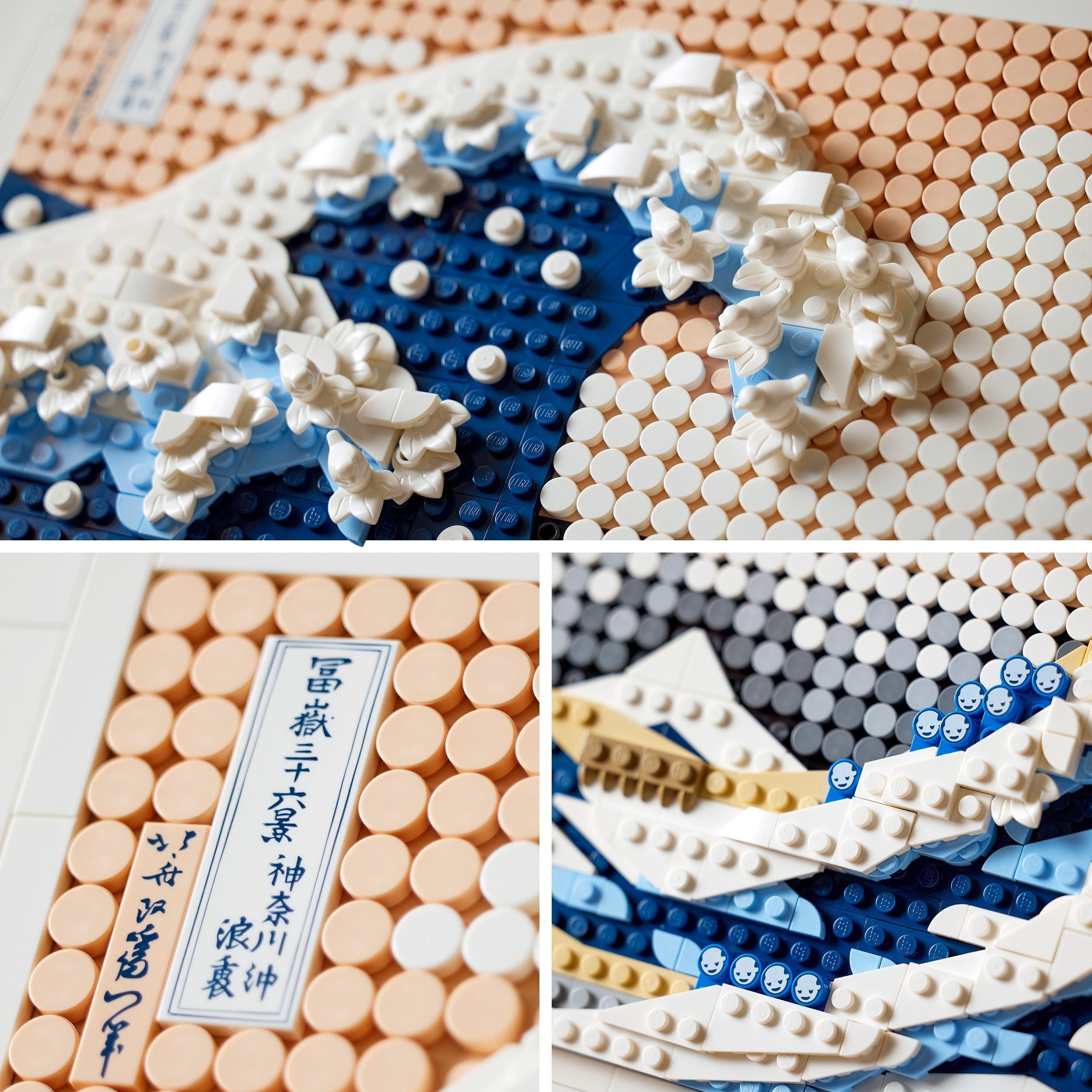 Voir la diapositive 4 : LEGO ART 31208 Hokusai – La Grande Vague, Décoration Murale Japonaise, Loisir Créatif, Adultes