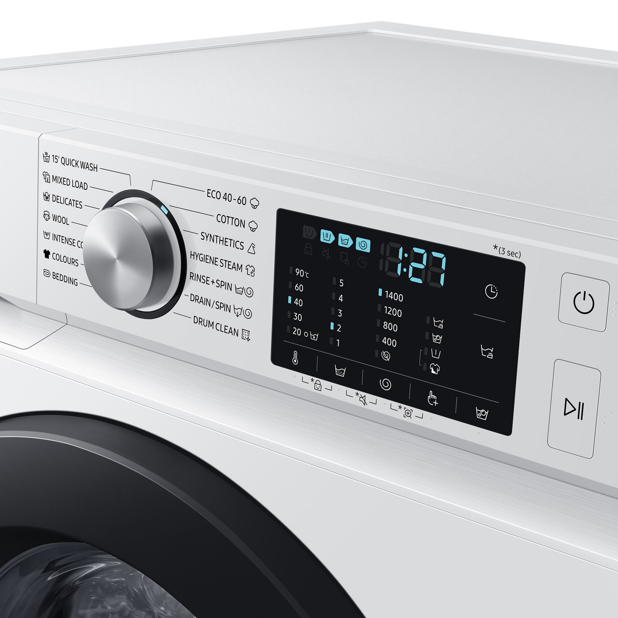 Voir la diapositive 3 : SAMSUNG Lave linge hublot WW11BBA046AWEF, 11 kg, 1400 T/min, Eco Bubble, A