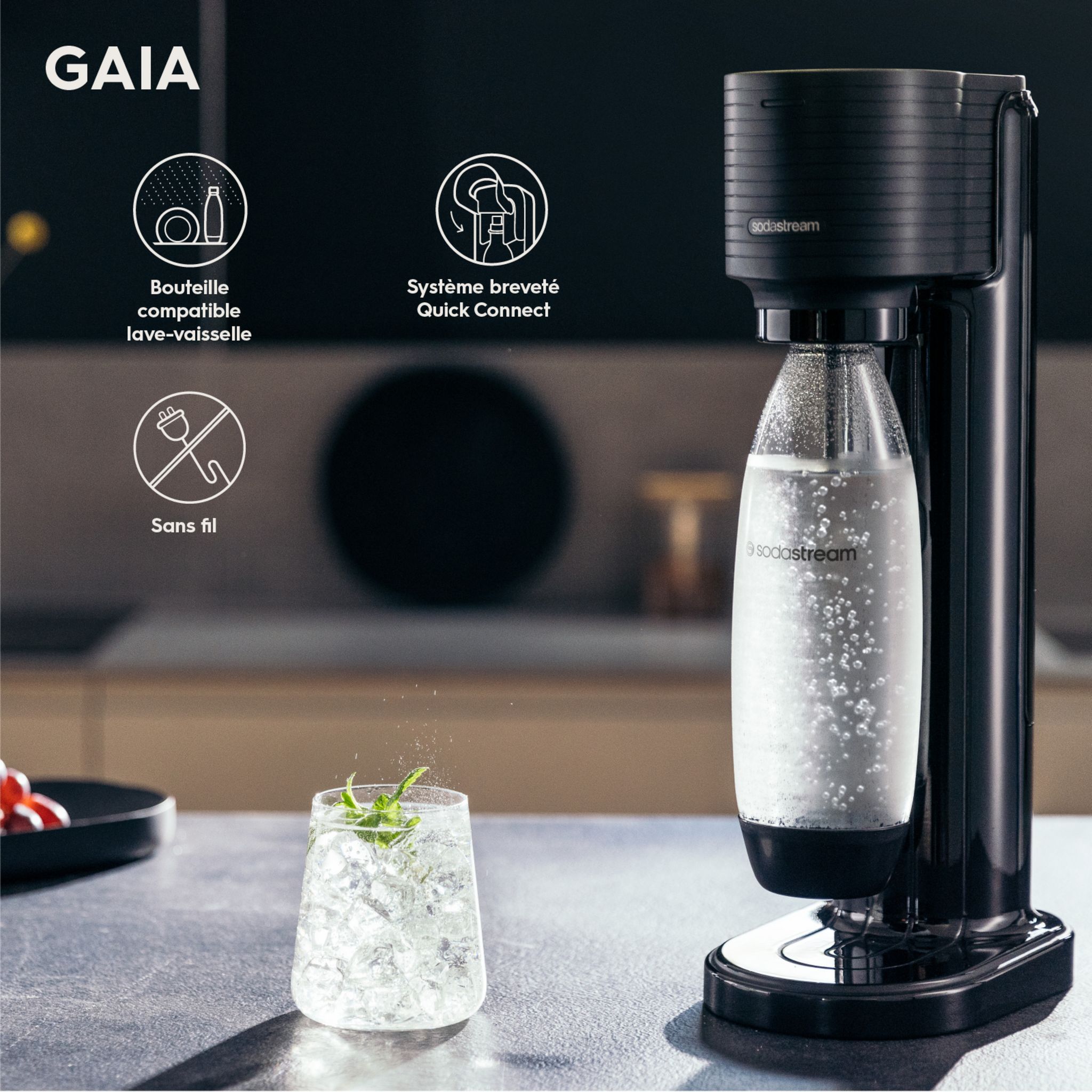 Voir la diapositive 5 : SODASTREAM Machine à gazéifier GAIA - Noir