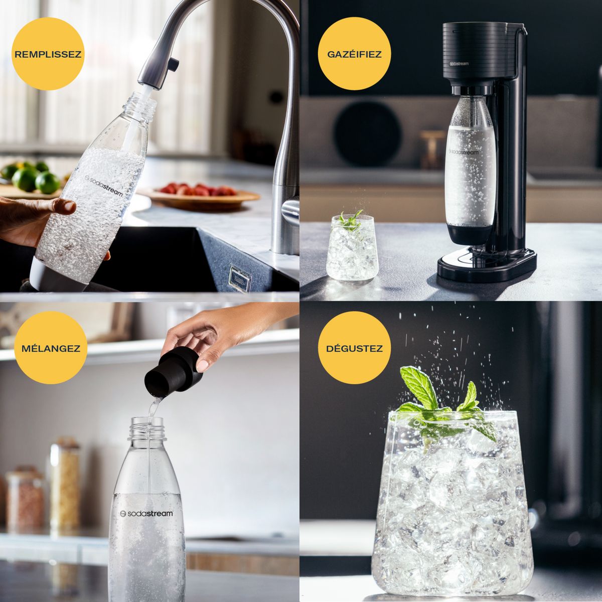 SODASTREAM Machine à gazéifier GAIA - Noir