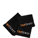 TOP CHEF Set de 3 torchons 50x70cm 100% coton - Noir