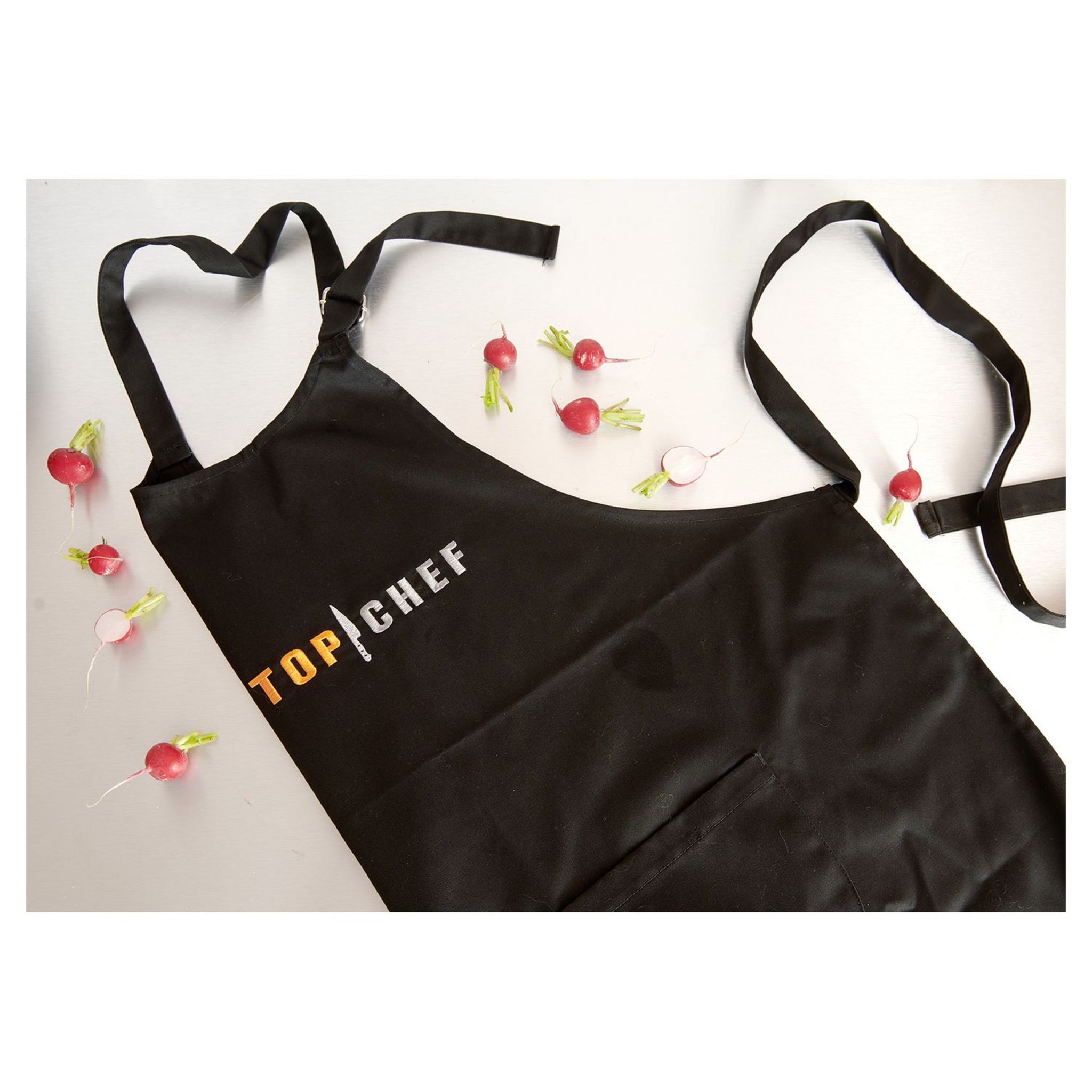 Voir la diapositive 2 : TOP CHEF Tablier de cuisine - Noir