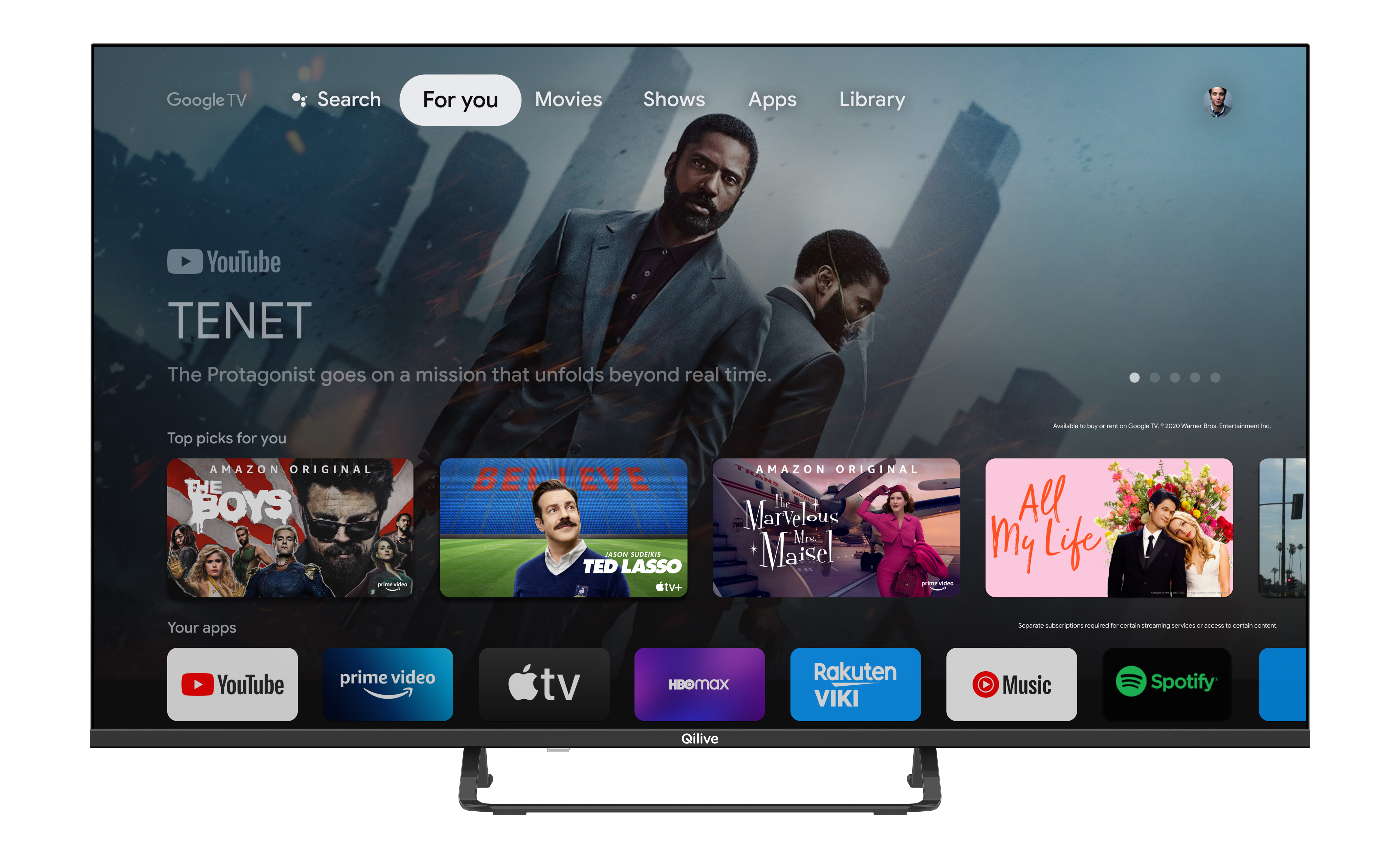Voir la diapositive 2 : QILIVE Q43UA231B TV D-LED Ultra HD 108 cm Google TV