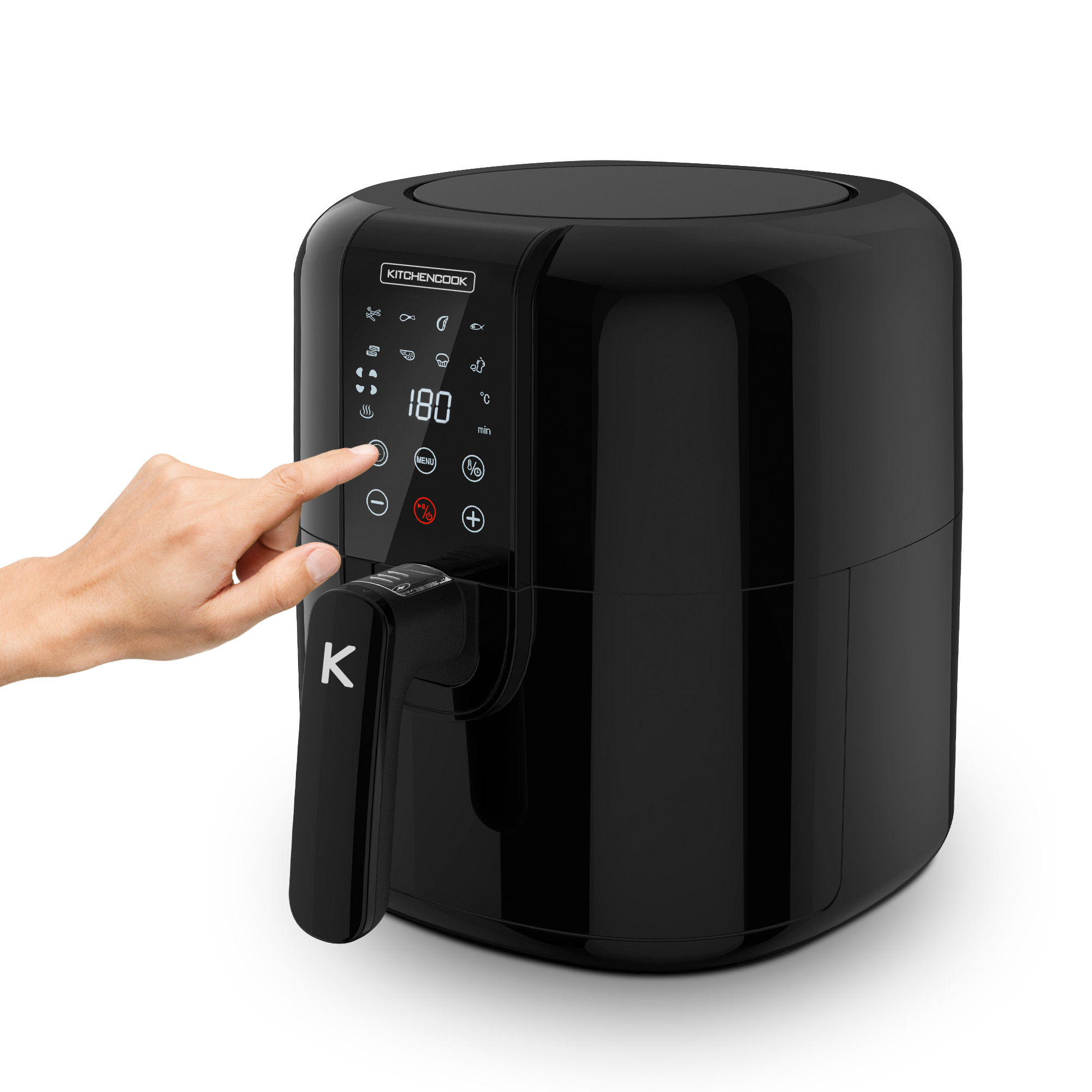 Voir la diapositive 4 : KITCHENCOOK Friteuse électrique  sans huile à air chaud AIRMED - Noir