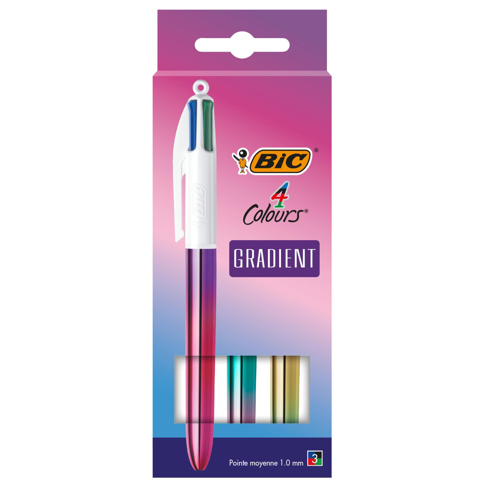 BIC Lot de 3 stylos bille 4 couleurs Gradient