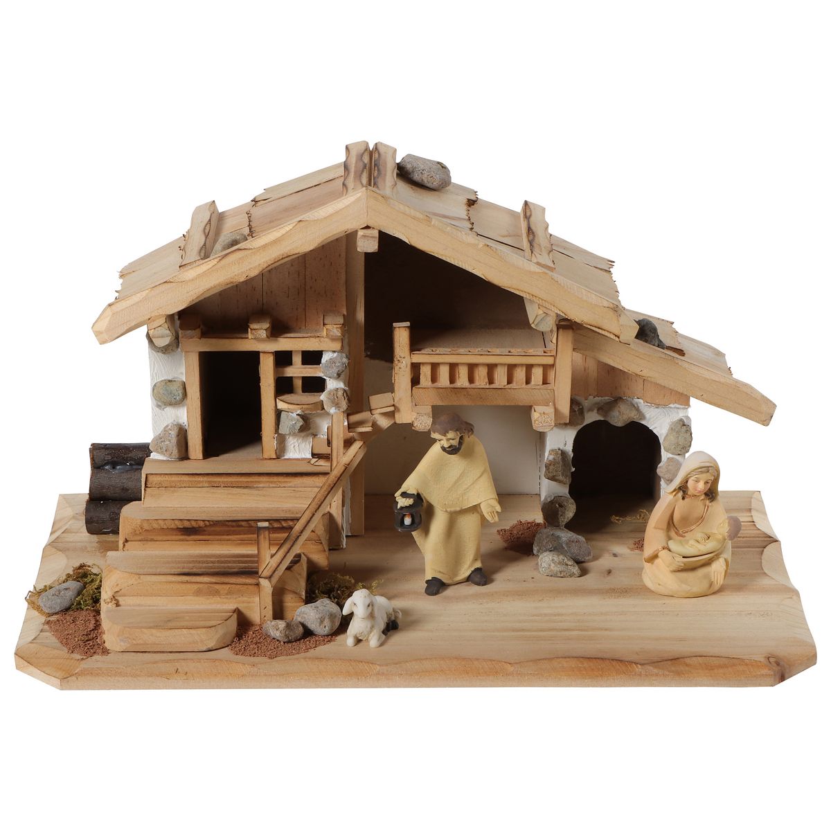 ACTUEL Crèche de Noël  en Bois de 38 x 21 x 20,8 cm