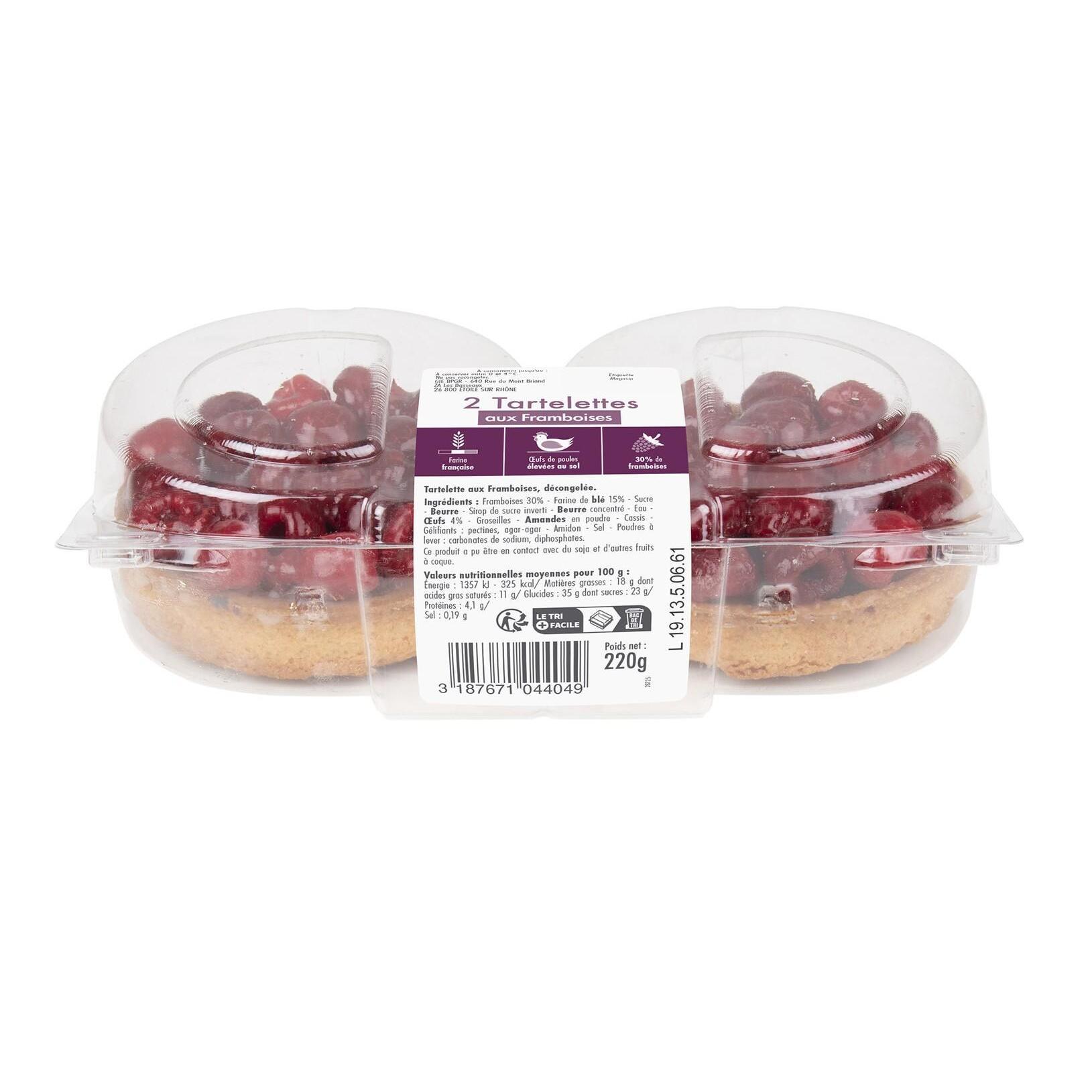 Tartelettes aux Framboises 2 pièces 220 g