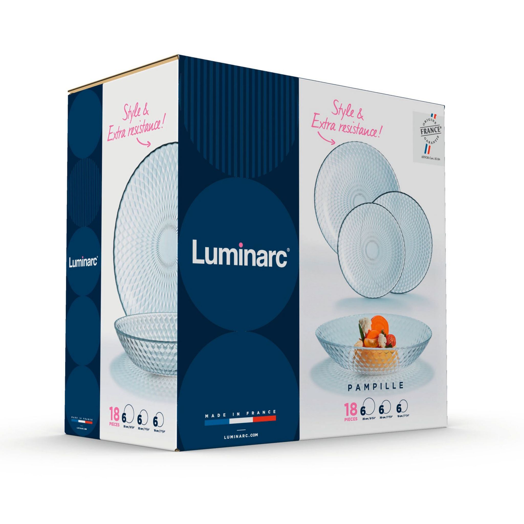 Voir la diapositive 1 : LUMINARC Service d'assiettes 18 pièces PAMPILLE