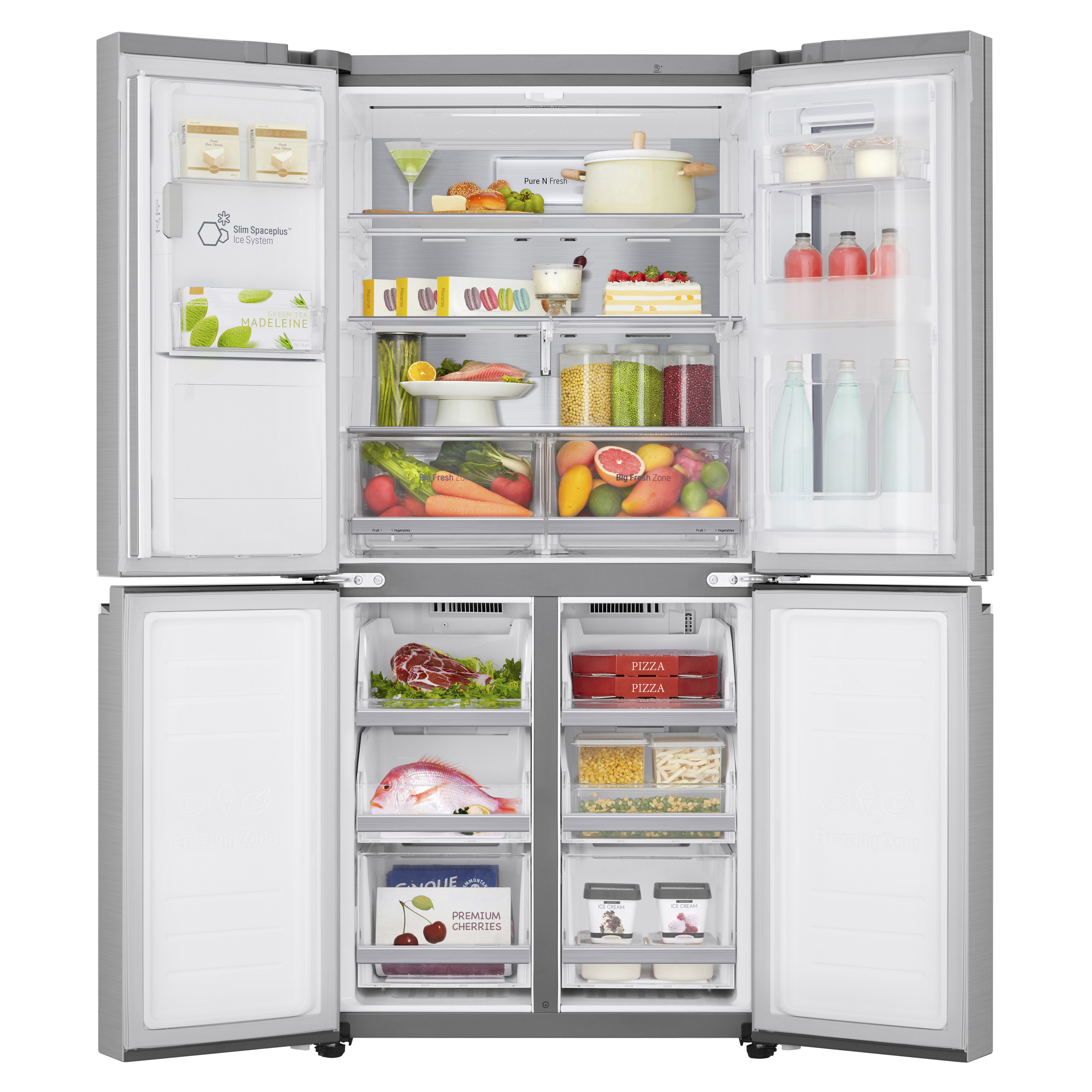 Voir la diapositive 5 : LG Réfrigérateur multi-portes GMX844BS6F, 508 L, Froid ventilé, F