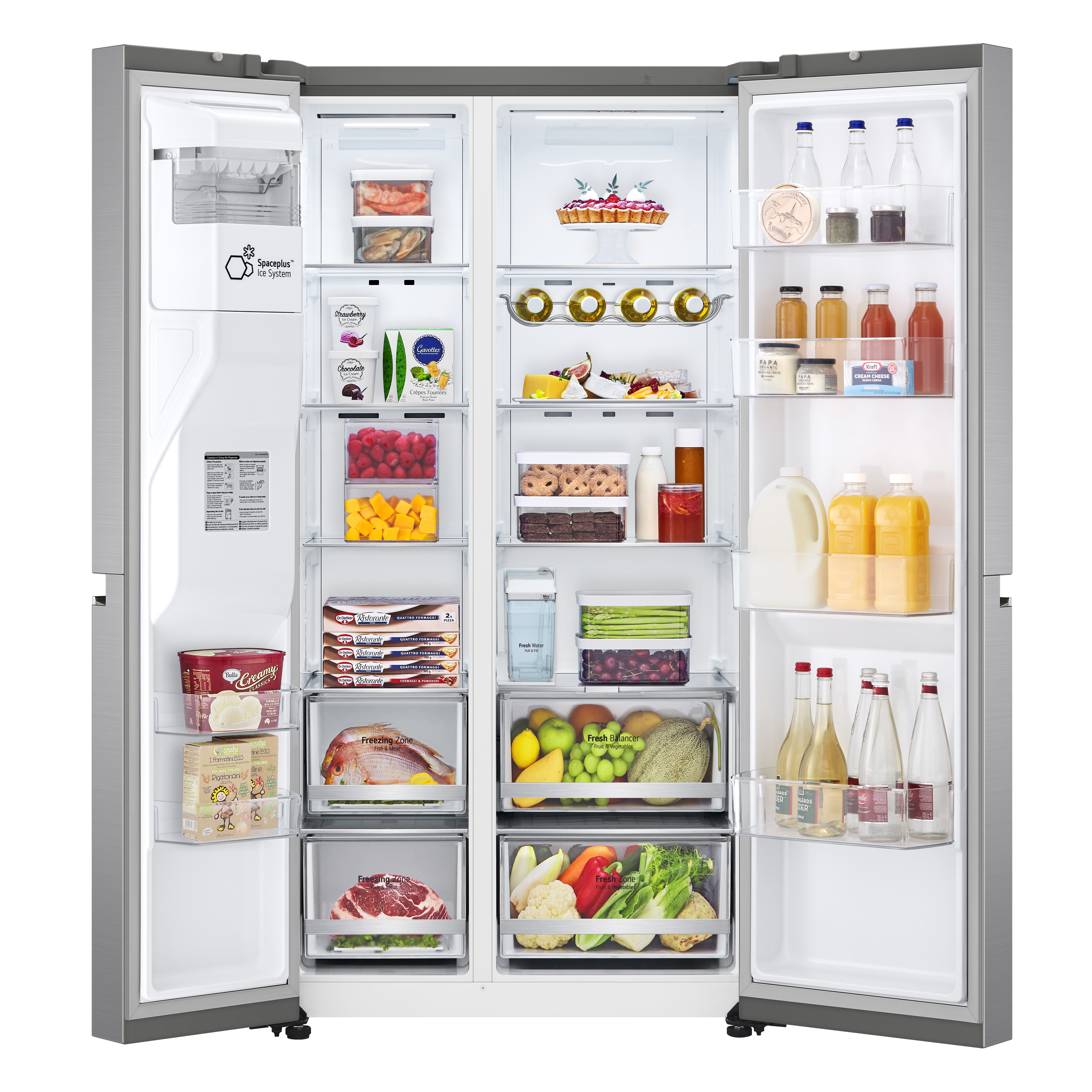 Voir la diapositive 2 : LG Réfrigérateur américain GSLV81PZLF, 635 L, Froid ventilé, F