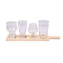 Voir la diapositive 2 : Lot de 4 verres à bière 20 cl  plateau verre et bois