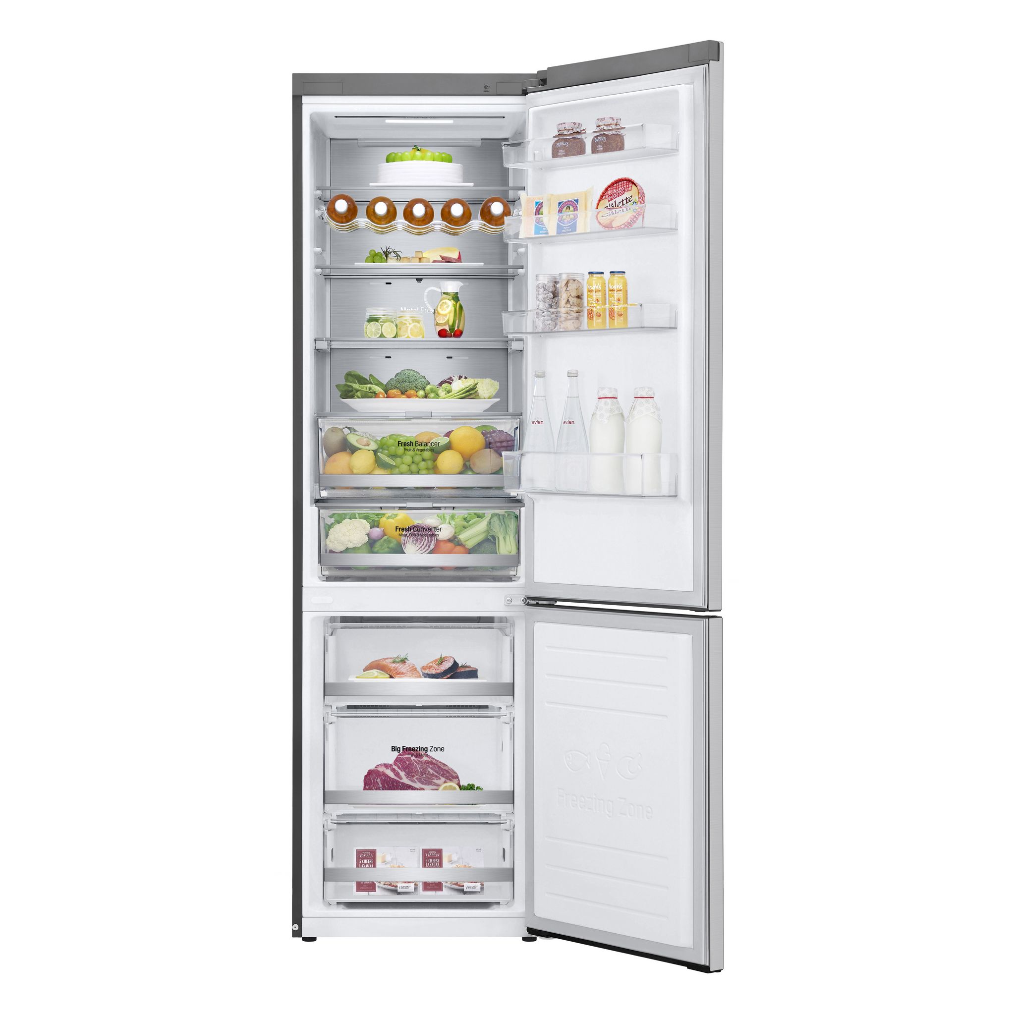 Voir la diapositive 2 : LG Réfrigérateur combiné GBB72NSUCN1, 384 L, Froid ventilé No Frost, C