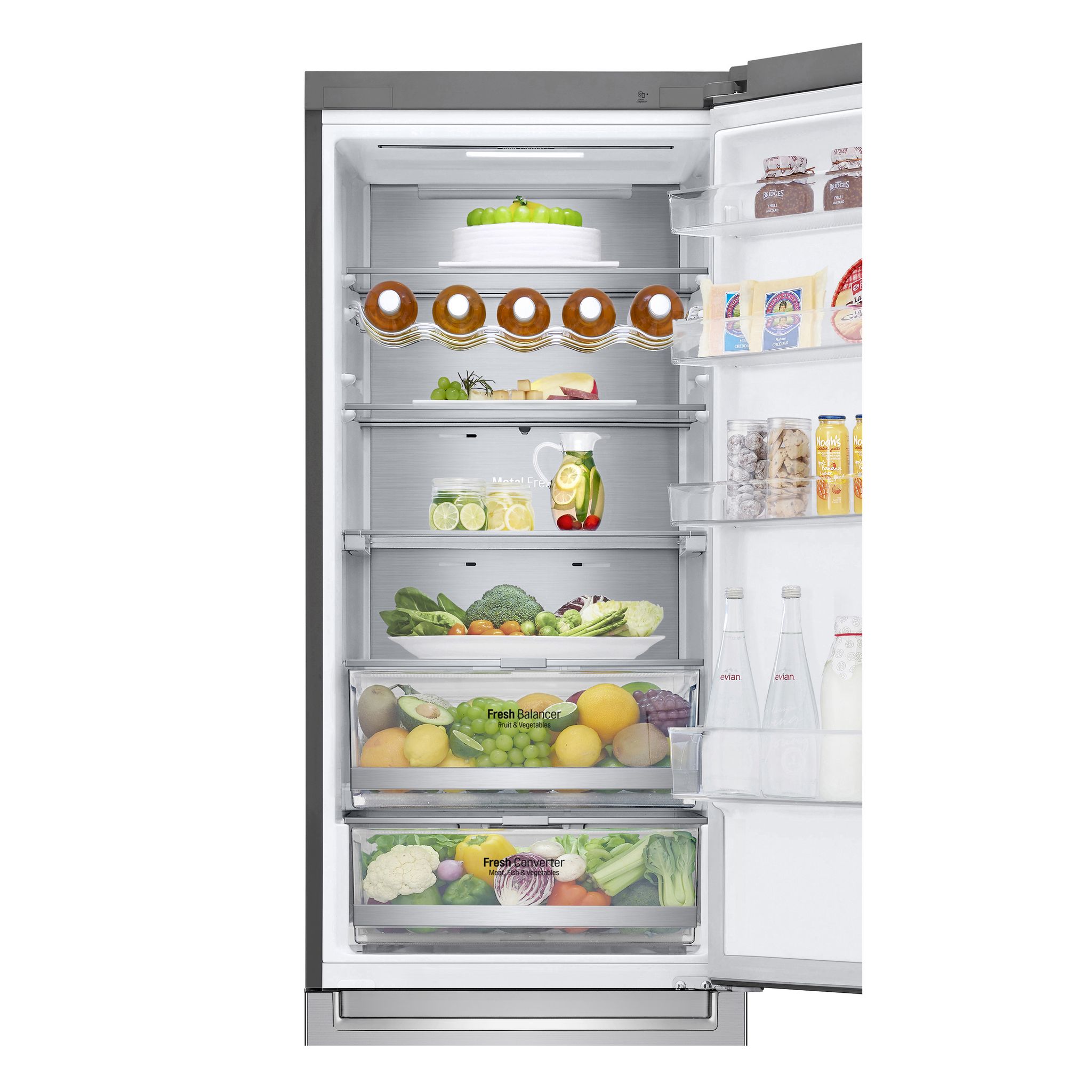 Voir la diapositive 7 : LG Réfrigérateur combiné GBB72NSUCN1, 384 L, Froid ventilé No Frost, C