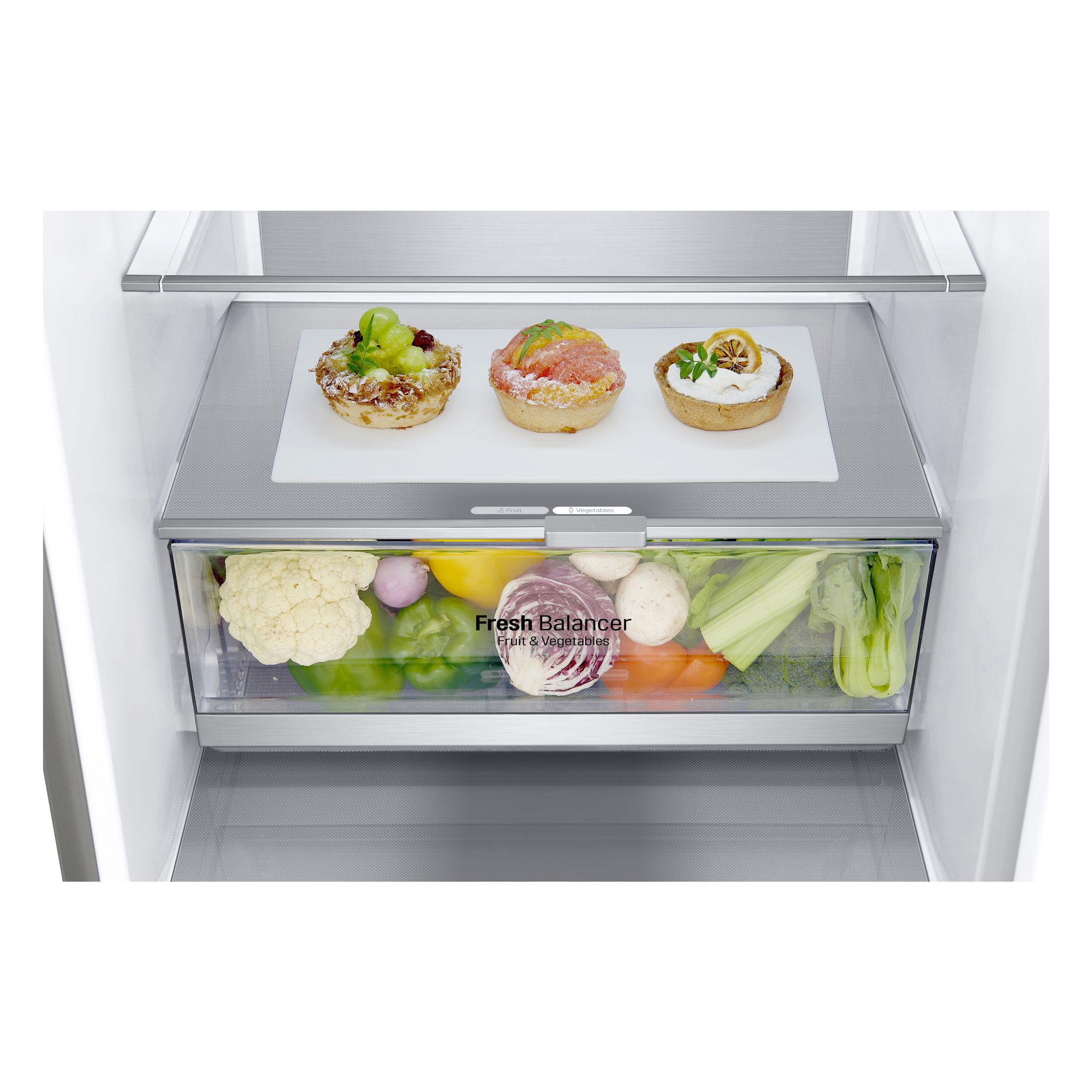 Voir la diapositive 9 : LG Réfrigérateur combiné GBB72NSUCN1, 384 L, Froid ventilé No Frost, C