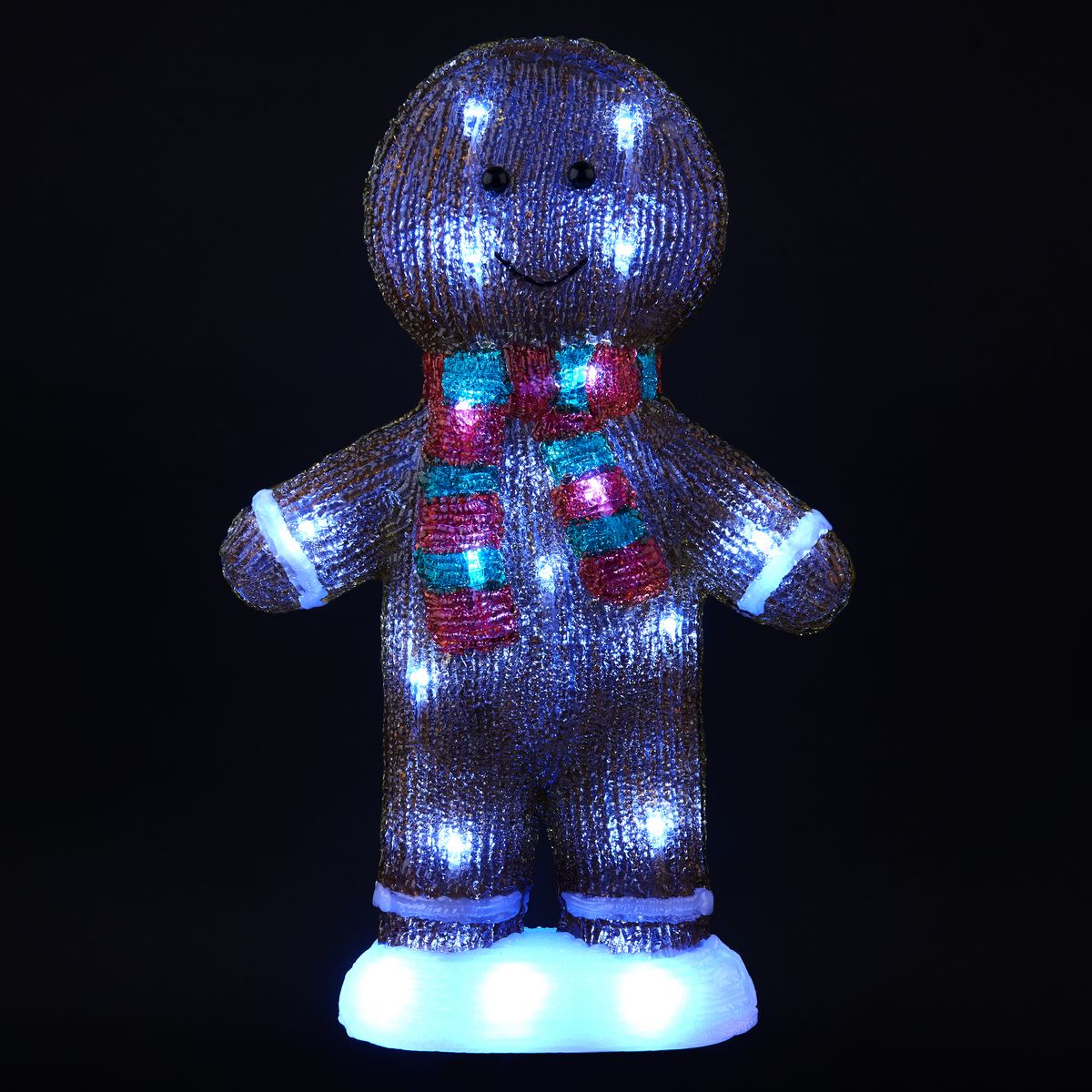ACTUEL Décoration de Noël en Acrylique Pain d'Épice - 40 cm - 30 LED