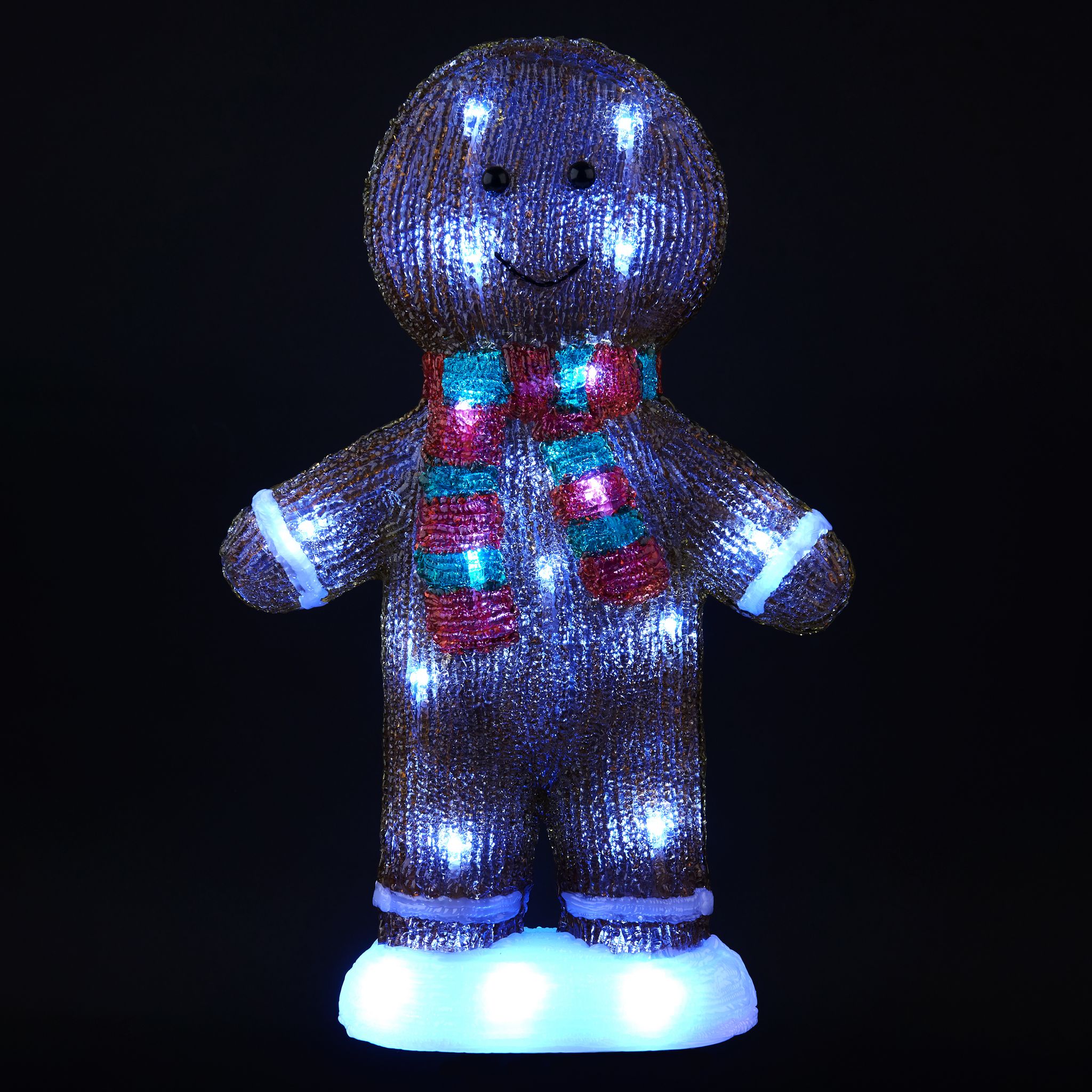 Voir la diapositive 2 : ACTUEL Décoration de Noël en Acrylique Pain d'Épice - 40 cm - 30 LED