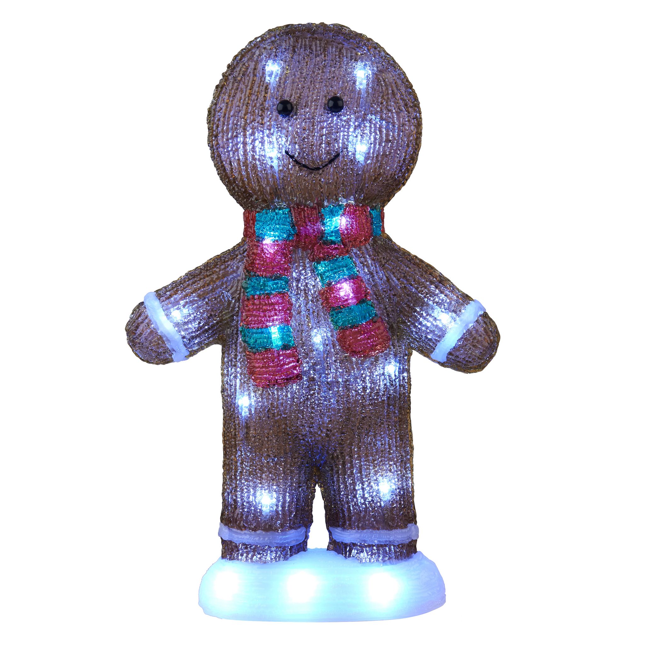 Voir la diapositive 3 : ACTUEL Décoration de Noël en Acrylique Pain d'Épice - 40 cm - 30 LED
