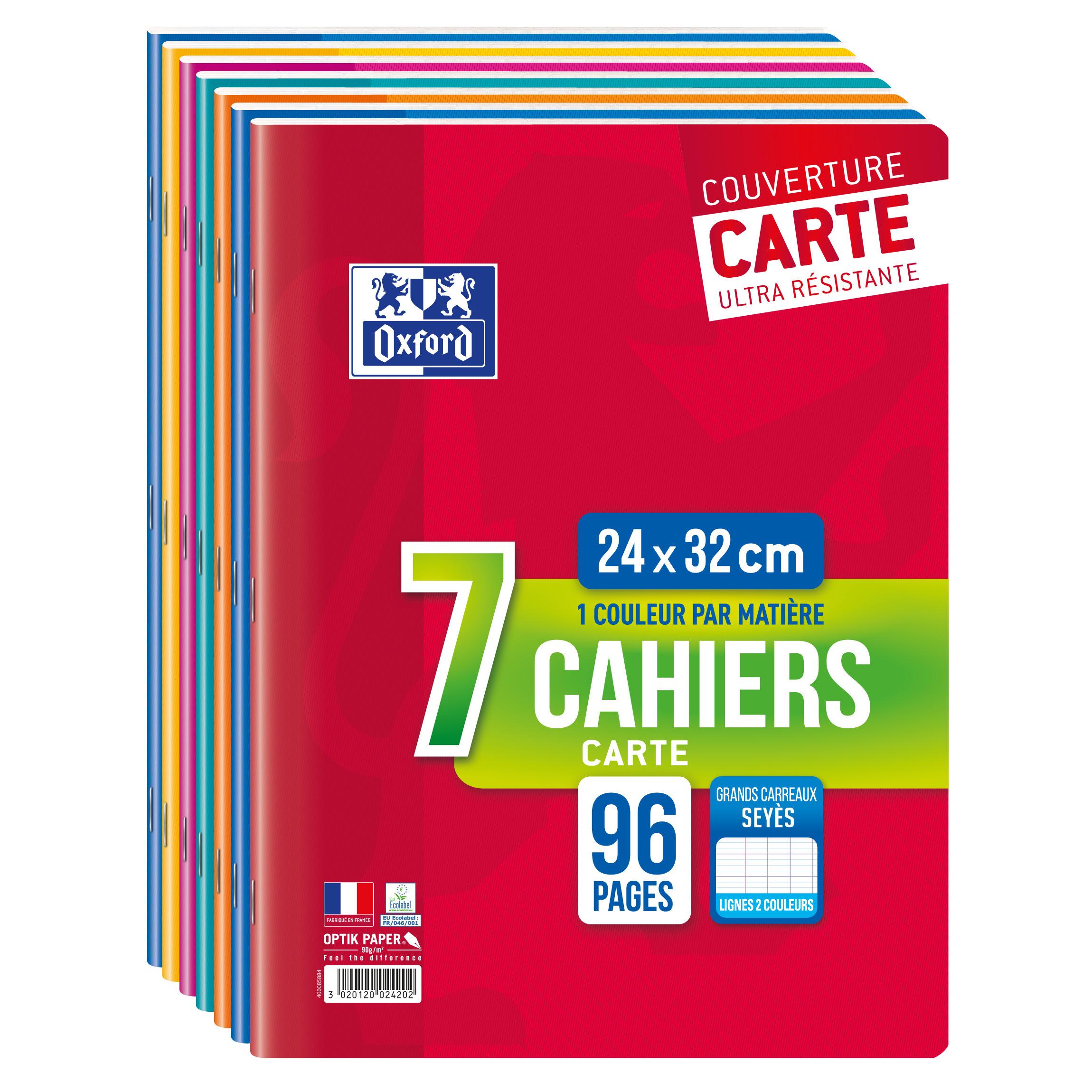 HAMELIN Cahiers x7 Oxford agrafes 24x32cm Seyes 96 pages 90G