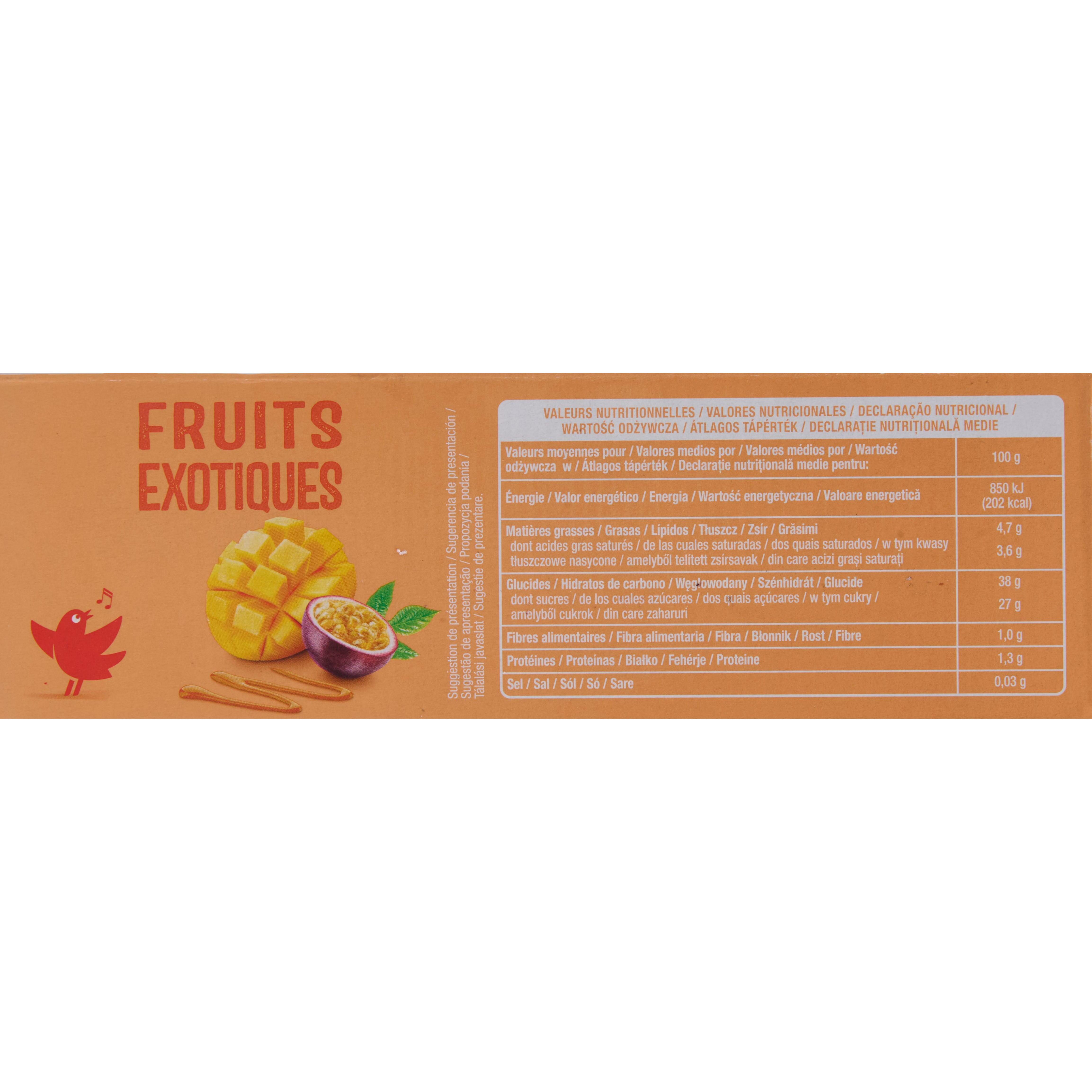 Voir la diapositive 3 : AUCHAN Cônes glacés fruits exotiques 6 pièces 422g