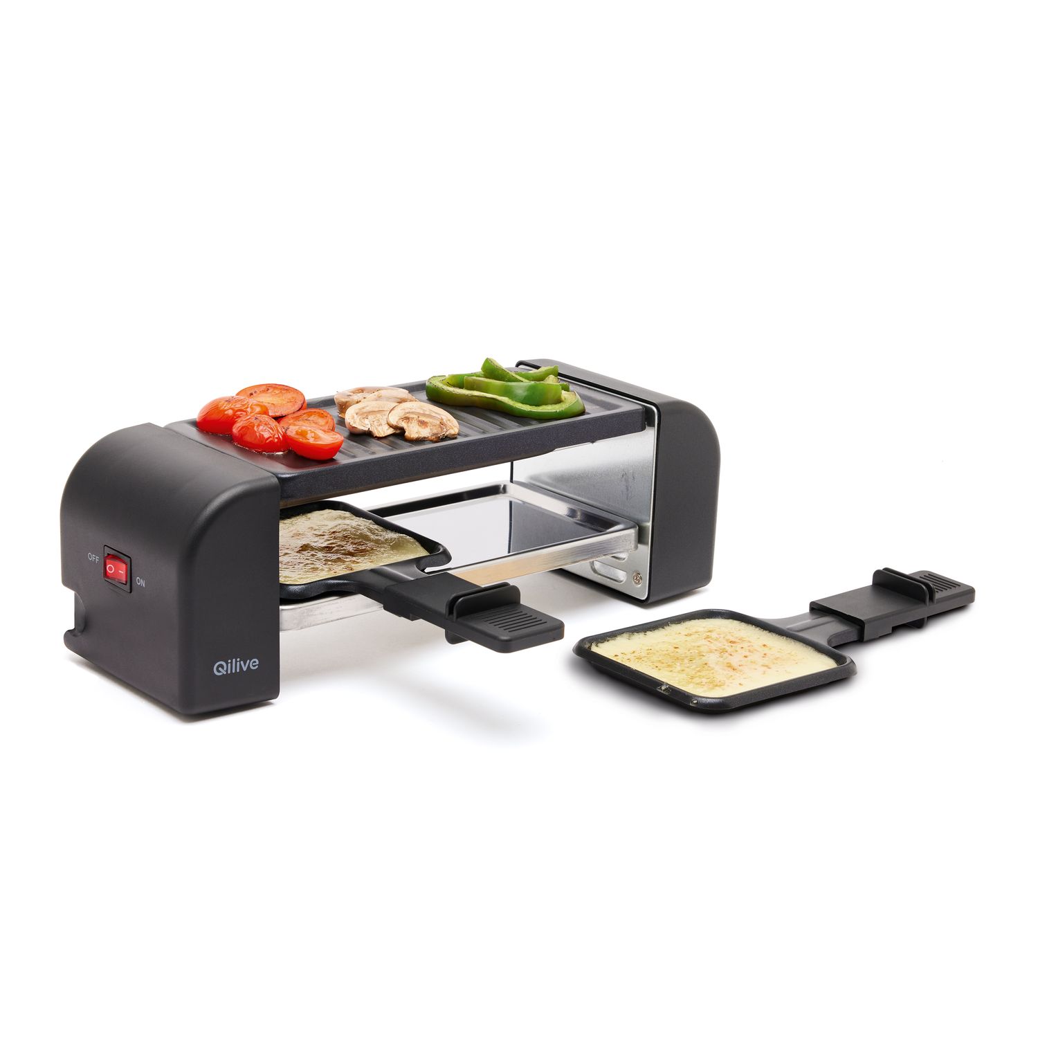 Voir la diapositive 2 : QILIVE Appareil à raclette gril duo Q.5987 - Noir