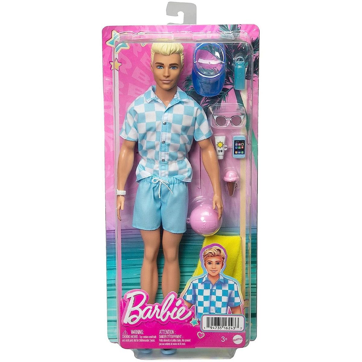 MATTEL Poupée Ken Plage et accessoires
