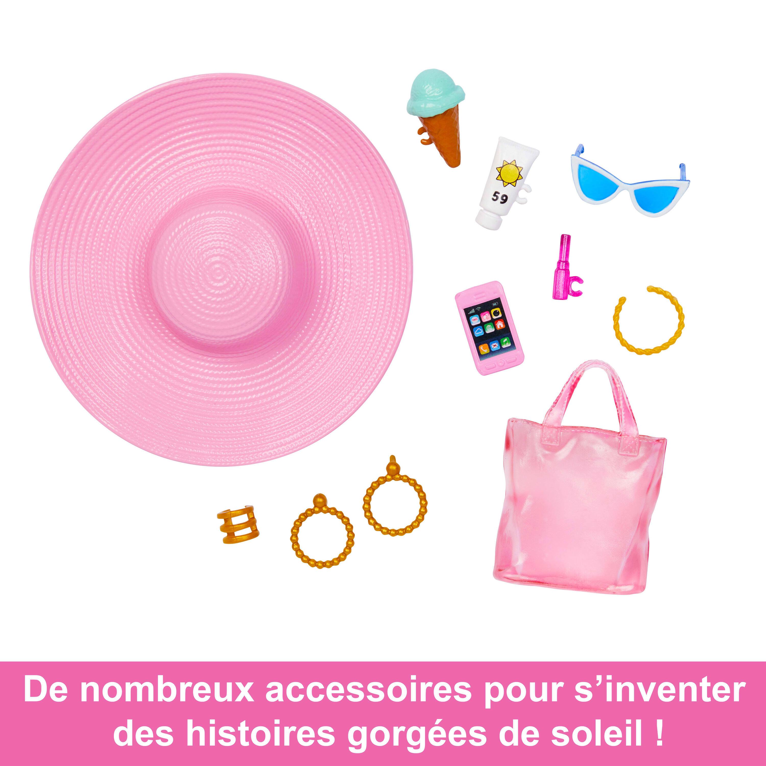 Voir la diapositive 2 : MATTEL Poupée Barbie plage + Accessoires