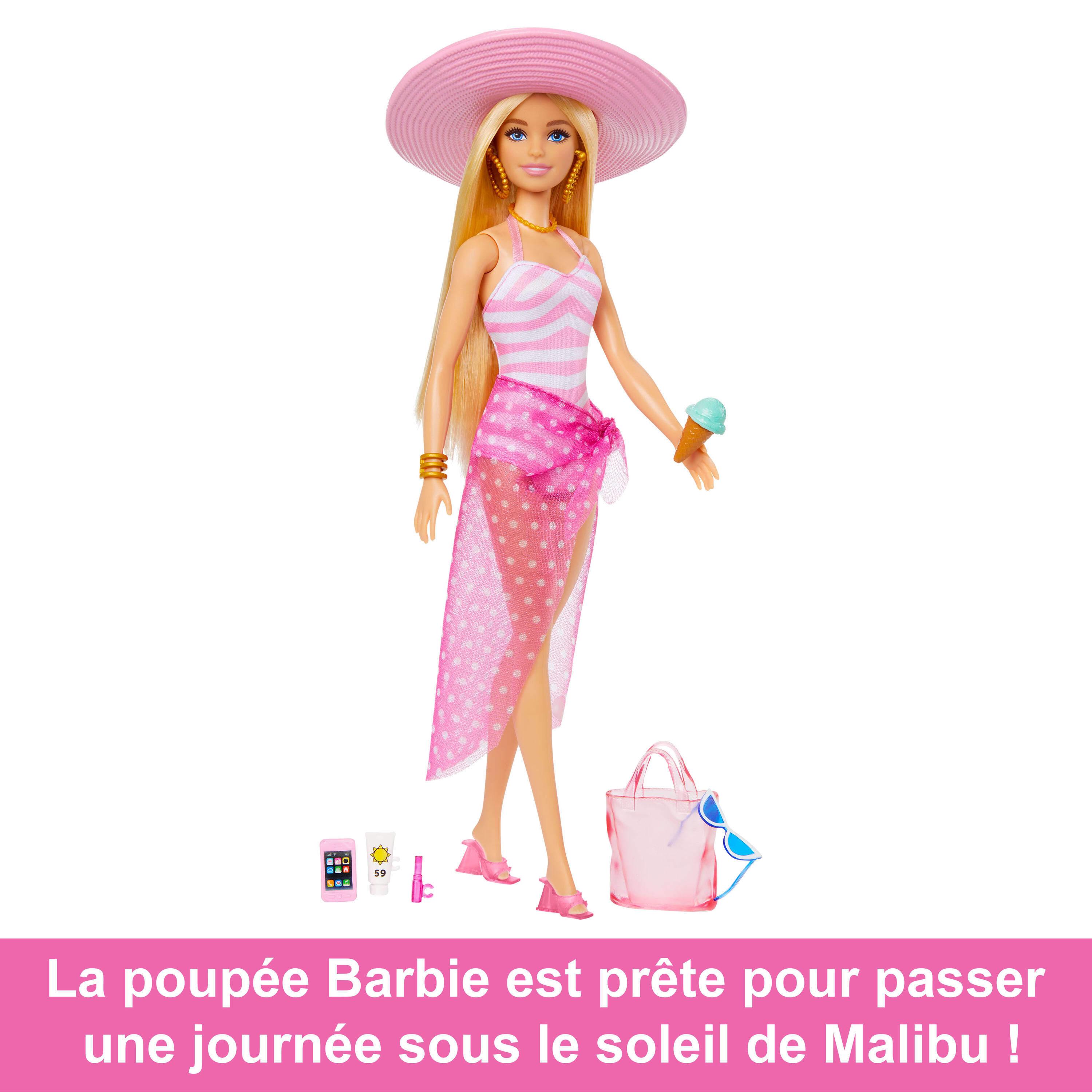 Voir la diapositive 3 : MATTEL Poupée Barbie plage + Accessoires