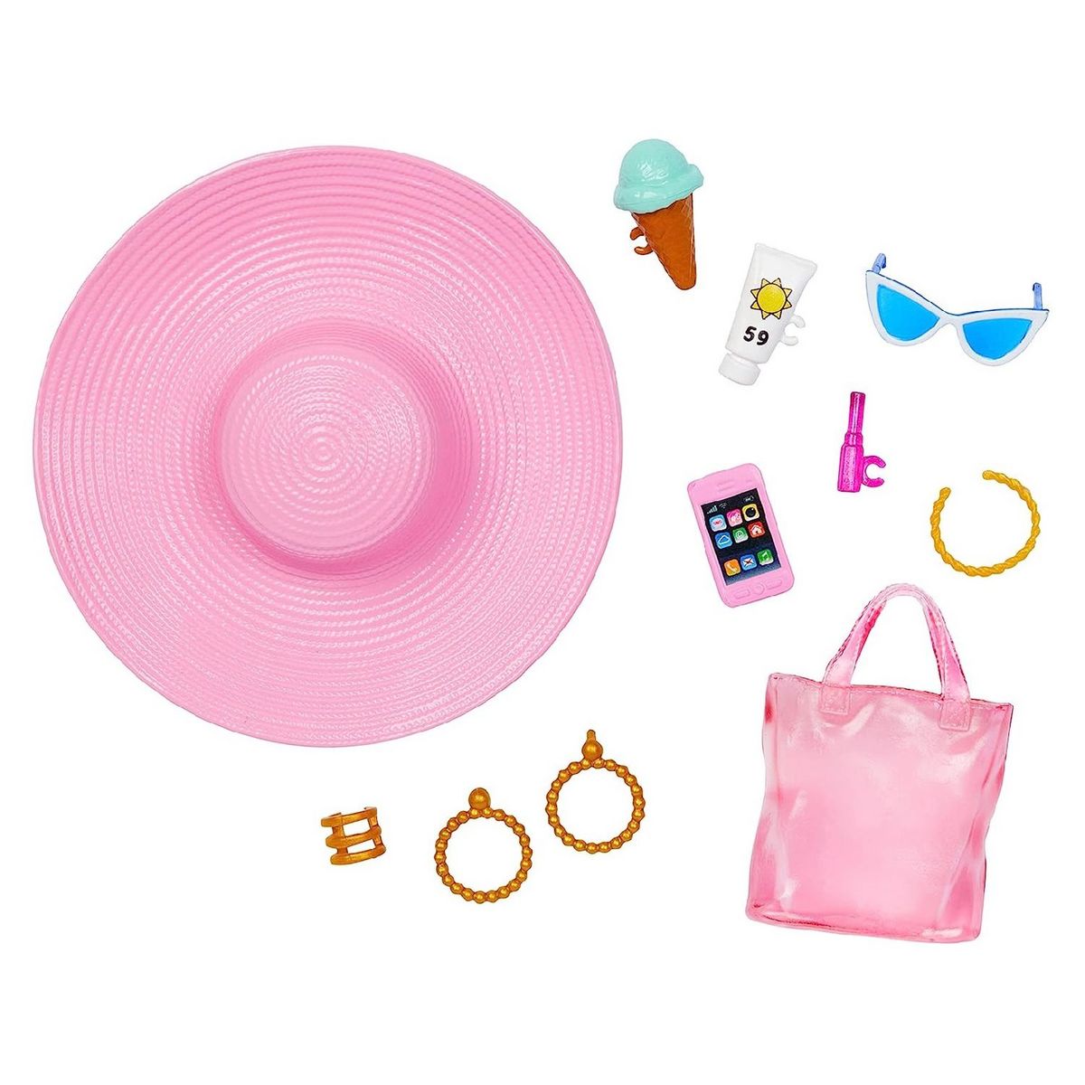 MATTEL Poupée Barbie plage + Accessoires